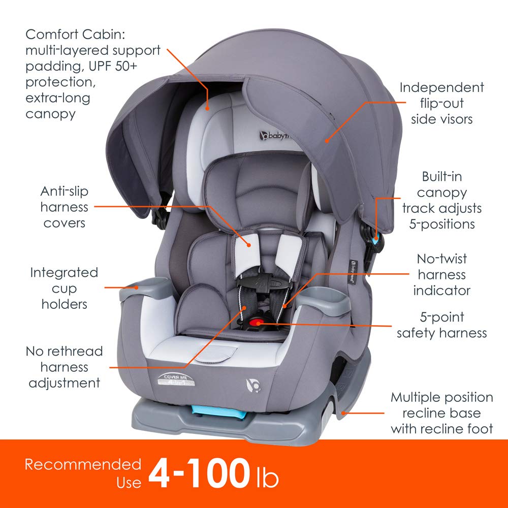 Baby Trend Cover Me 4 In 1 Convertible Car Seat Built In Canopy
