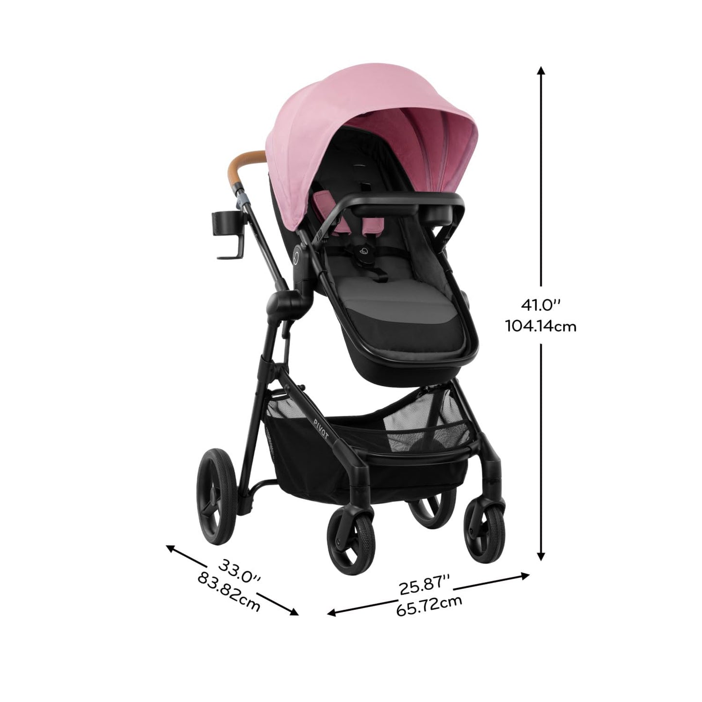 Evenflo Pivot NXT travel system with LiteMax NXT infant car seat in Latte Tan, featuring stroller and car seat components.