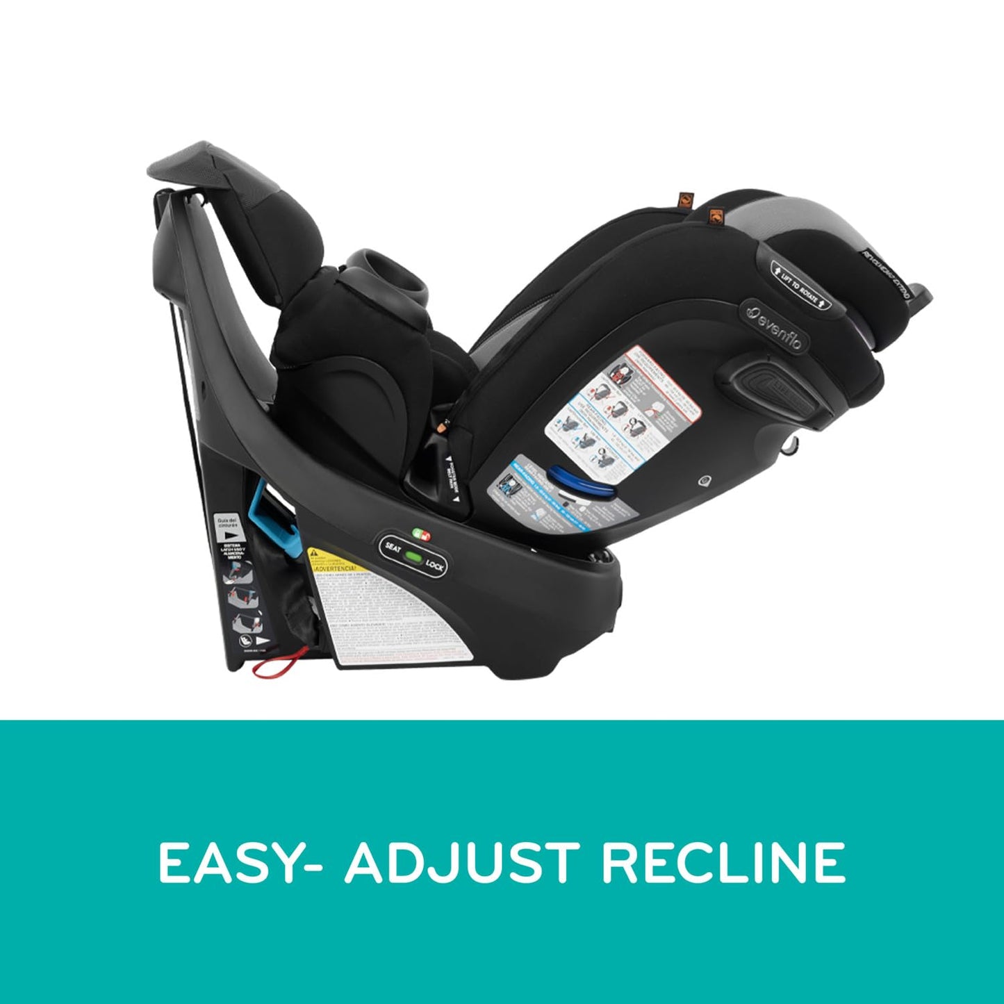 Evenflo Revolve360 Extend Rotational All In One Convertible Car Seat with 360 Degree Rotation and Extended Rear Facing