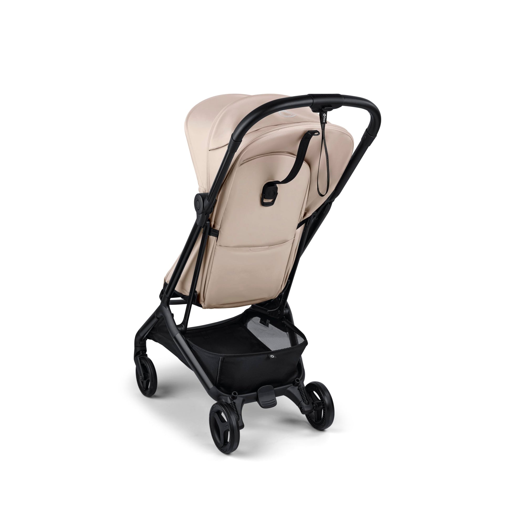 Bugaboo Butterfly 2 travel stroller in black, ultra-compact fold, lightweight design, airplane-friendly, suitable for travel.