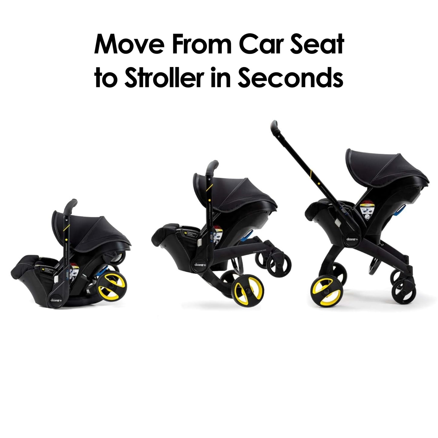 My Store Doona car seat and stroller in slate green, all-in-one travel system with adjustable handle and compact design