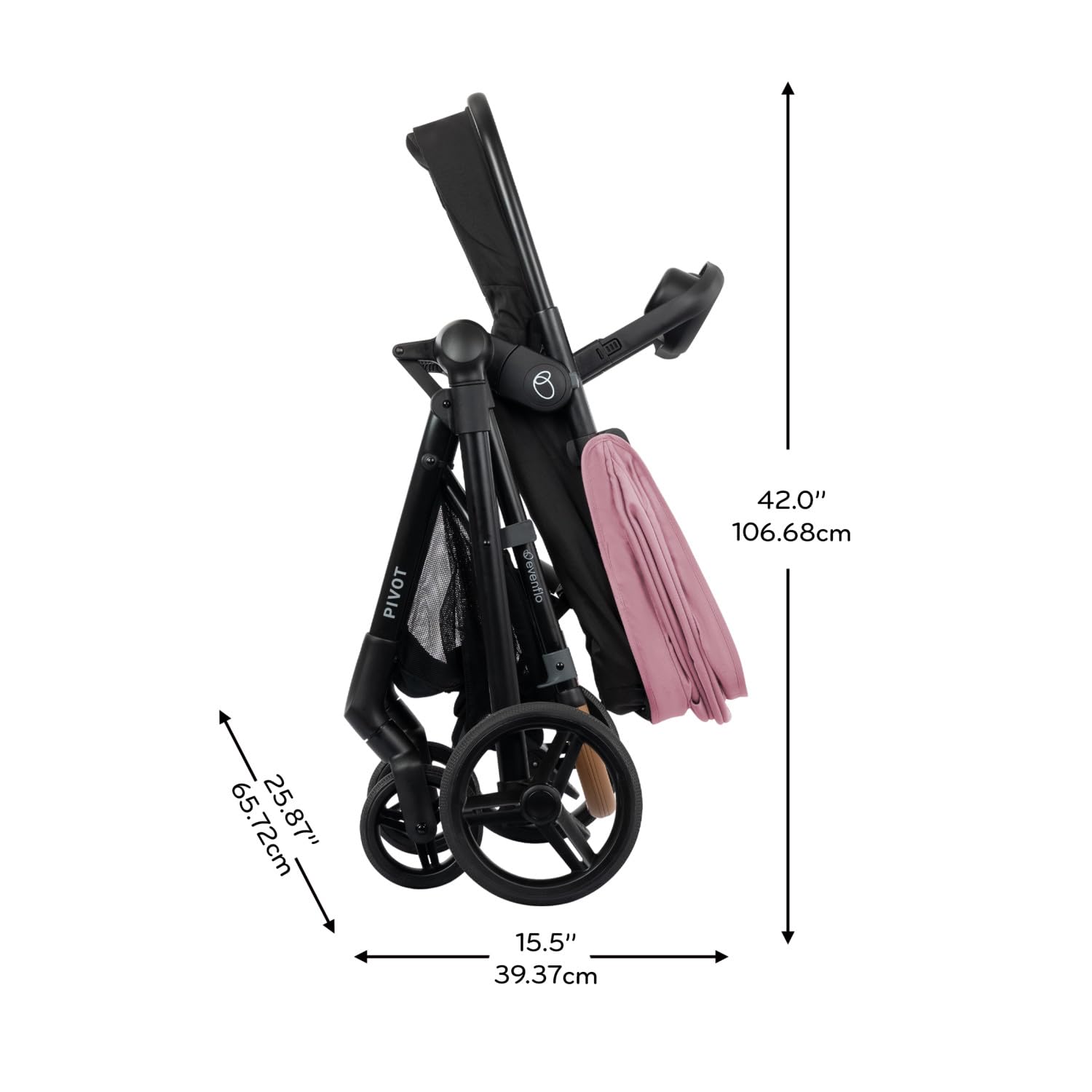 Evenflo Pivot NXT travel system with LiteMax NXT infant car seat in Latte Tan, stroller and car seat combo for infants.