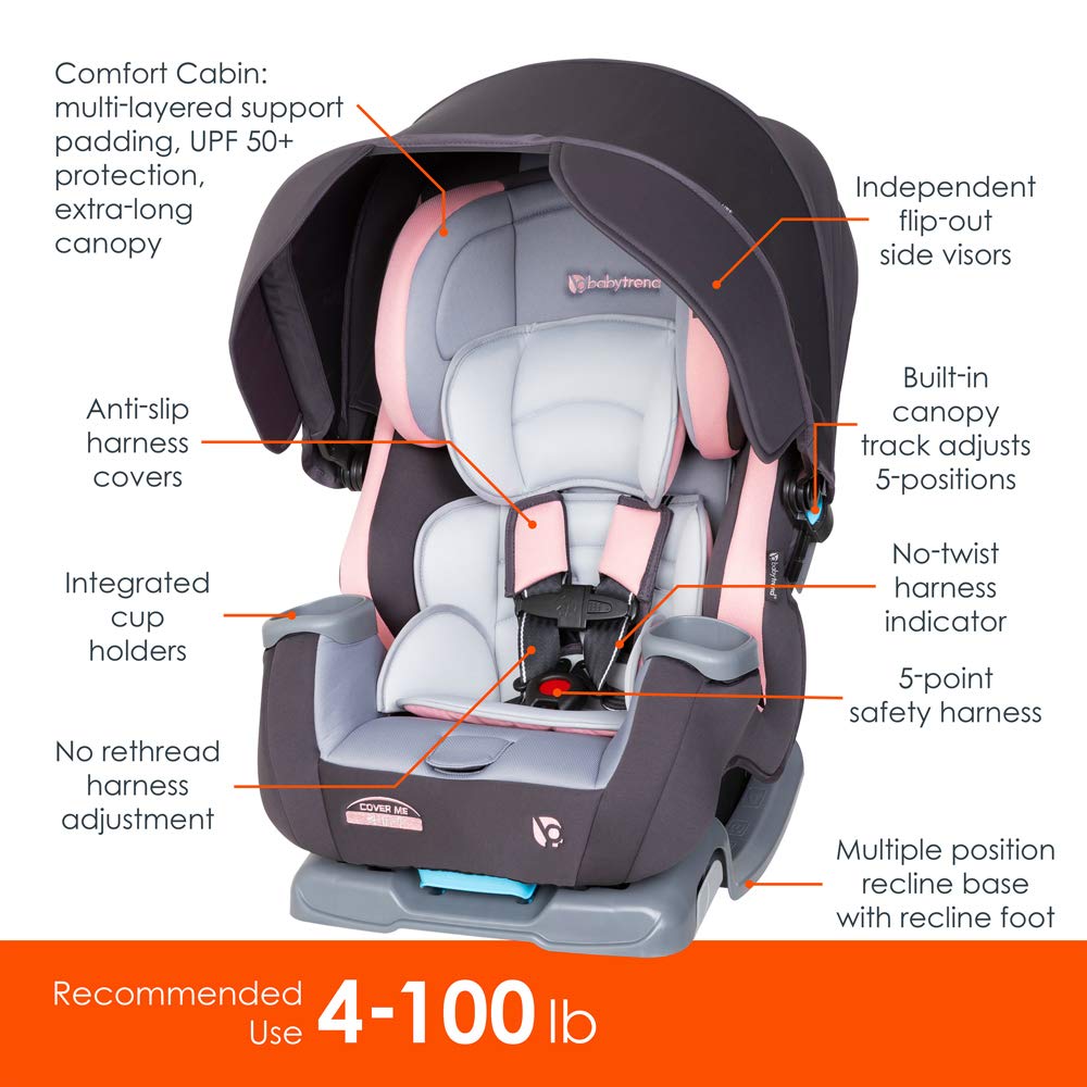 Baby Trend Cover Me 4 In 1 Convertible Car Seat Built In Canopy