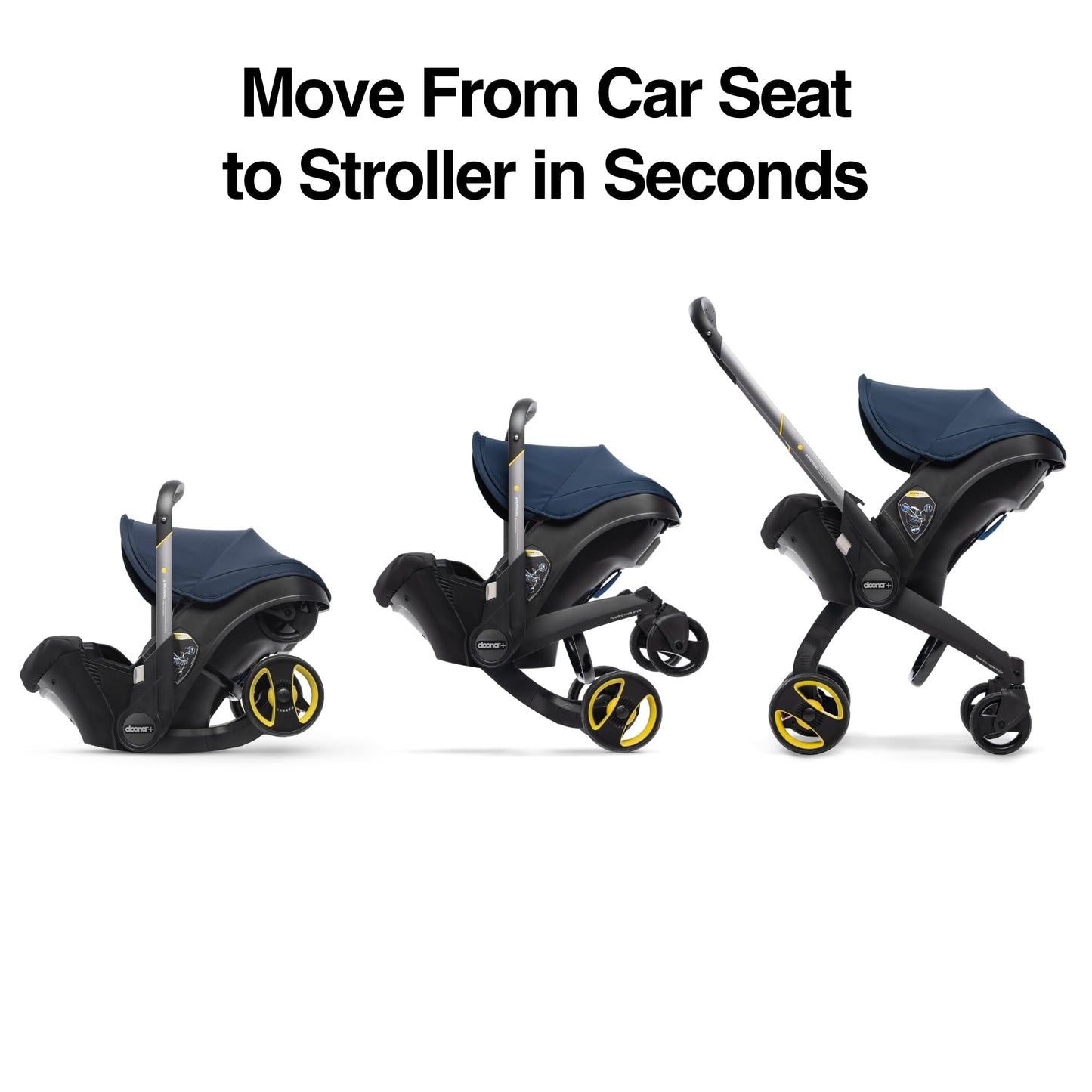 My Store Doona car seat and stroller in slate green, all-in-one travel system with adjustable handle and compact design
