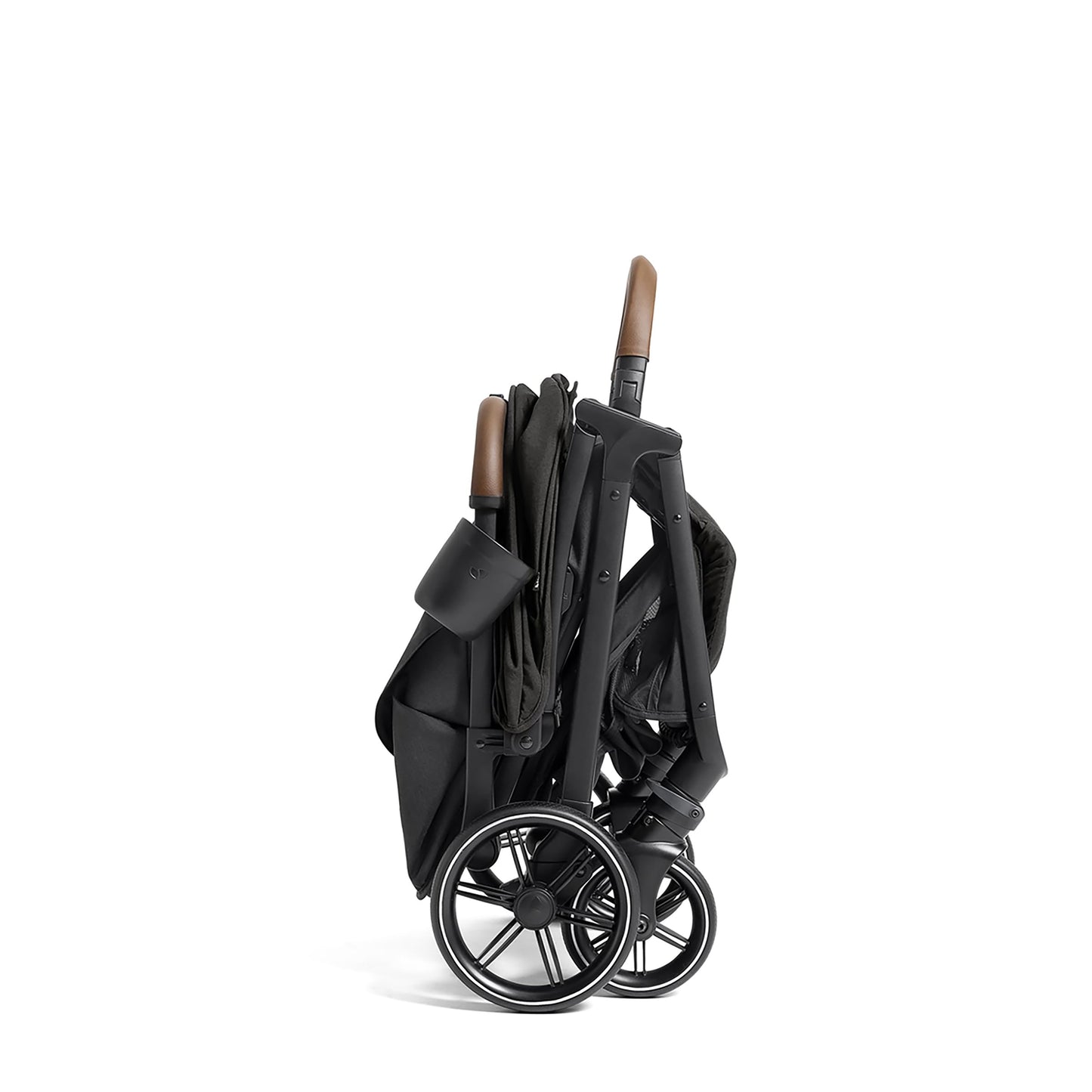 Joie Nutmeg compact stroller in shale color, lightweight design with one-hand fold, suitable for easy travel and daily use.