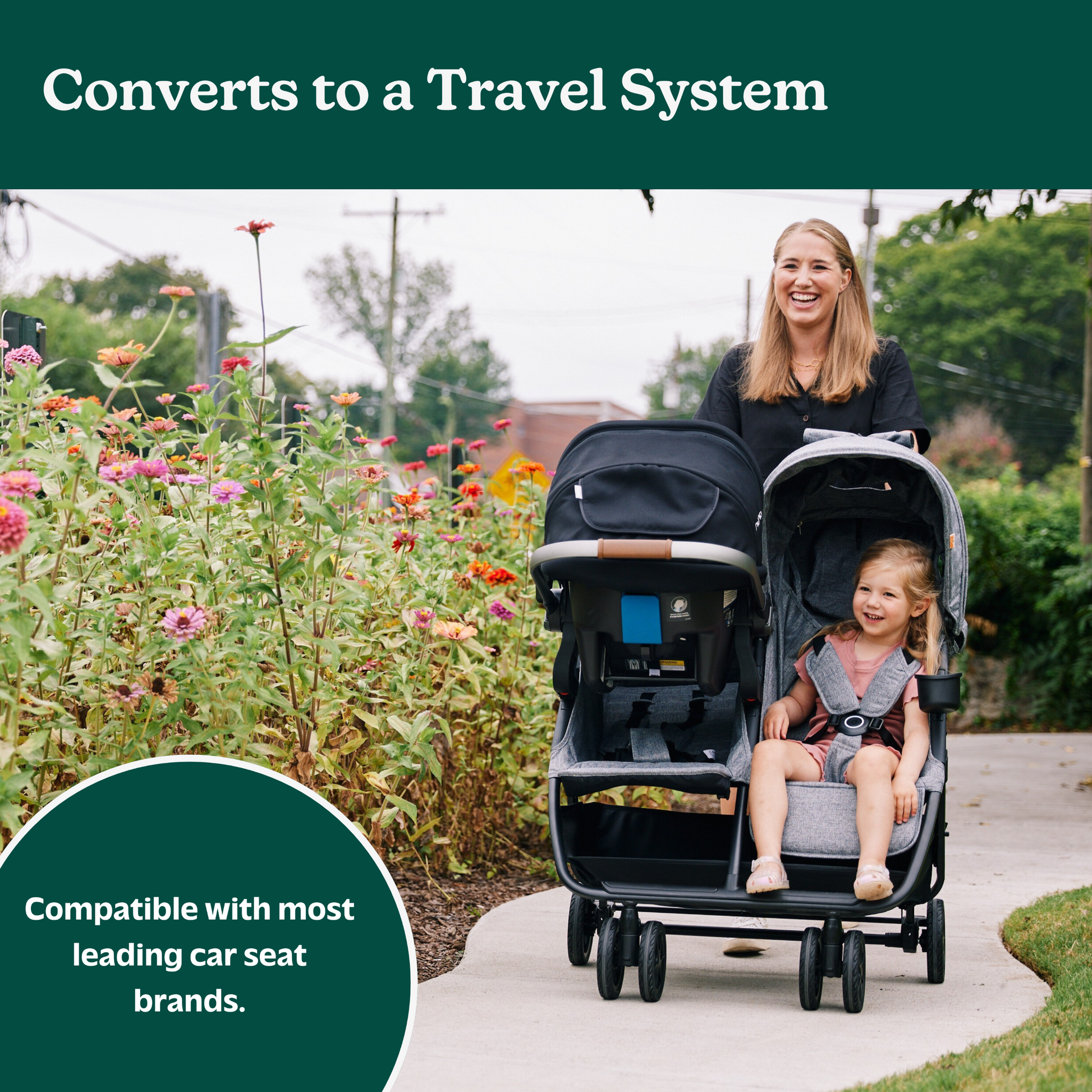 Zoe Twinᵛ² Double Stroller - Black