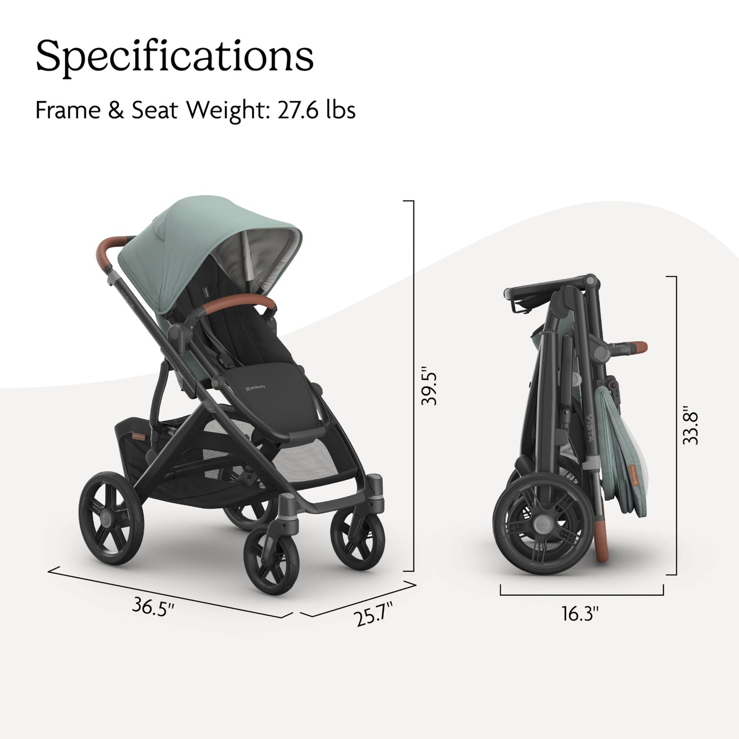 UPPAbaby Vista V3 convertible stroller for baby and toddler in charcoal, showcasing all-wheel suspension and spacious XL basket.