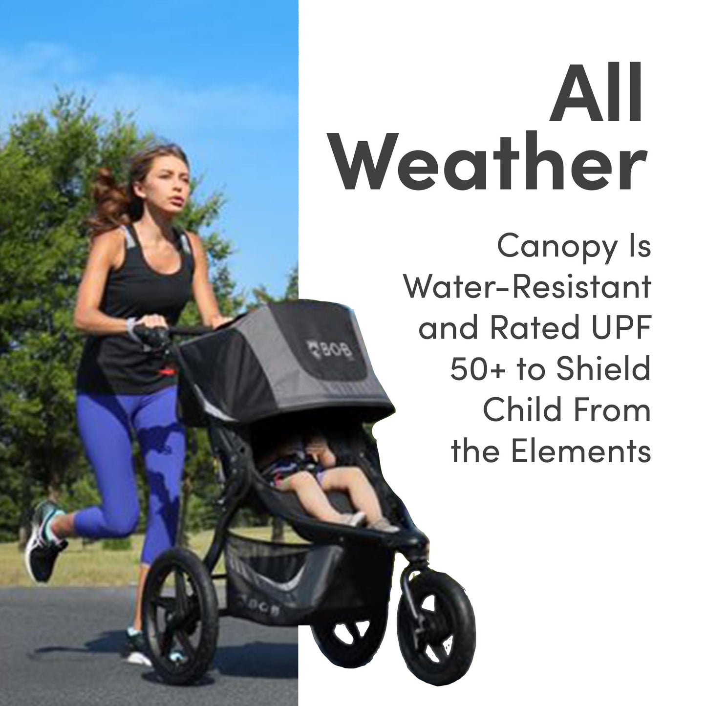 My Store BOB Gear Revolution Flex 3.0 Duallie jogging stroller in graphite black with two seats and adjustable handlebars.