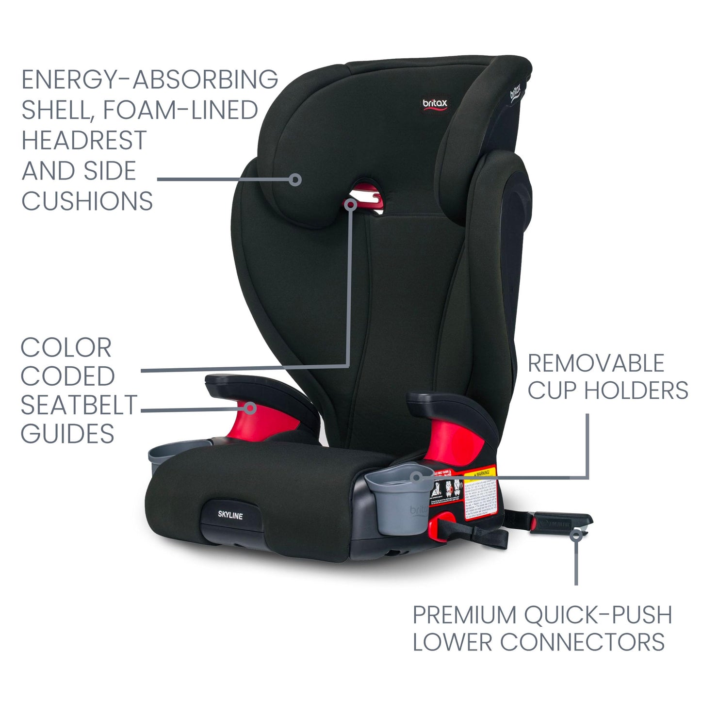 Britax Skyline Belt Positioning Booster Car Seat 2 Stage Design For Growing Kids Dusk Color