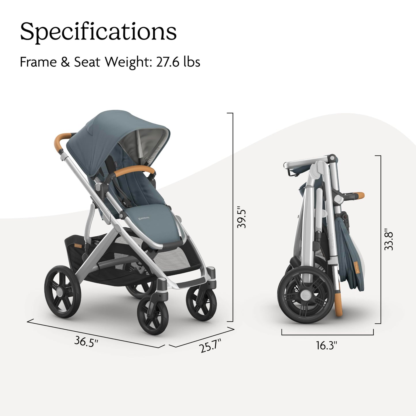 UPPAbaby Vista V3 convertible stroller for baby and toddler, charcoal frame, all-wheel suspension, XL basket, travel system compatible.