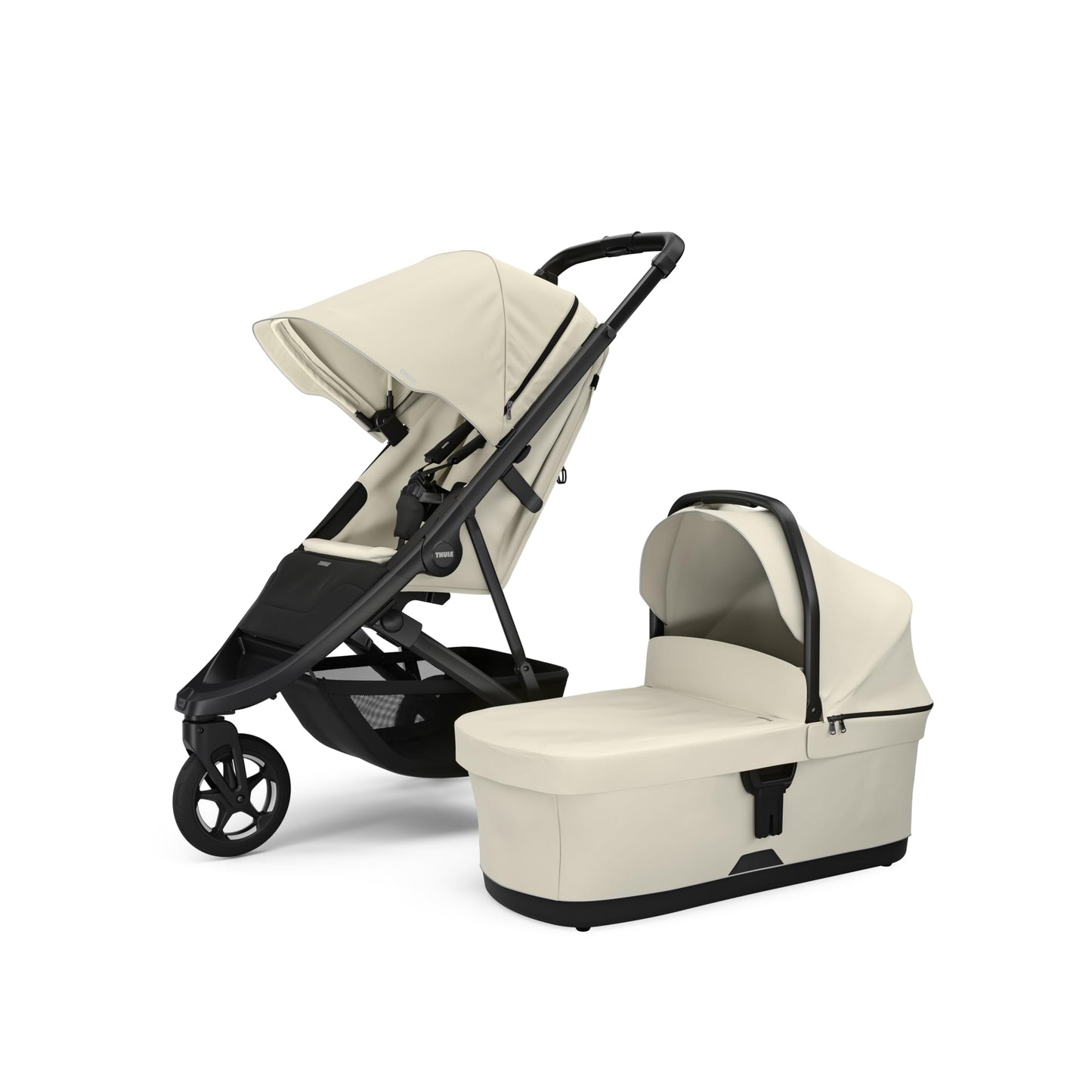 Thule Spring 2 single child stroller with ventilated canopy, adjustable handlebar, lightweight design, compact fold, and maneuverability