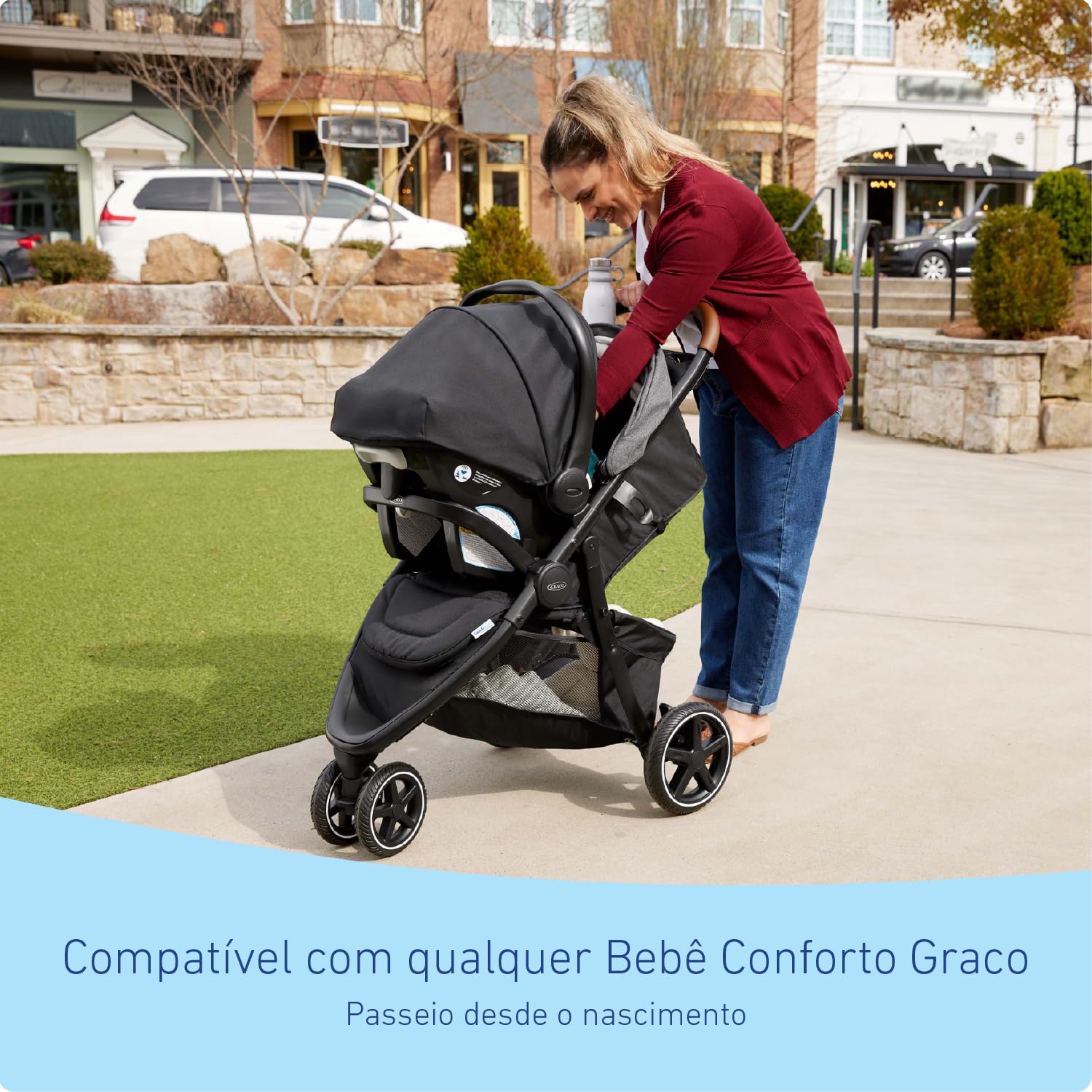 My Store Graco Outpace LX all-terrain 3-wheel baby stroller with rubber tires, adjustable seat, and easy one-hand fold for travel.