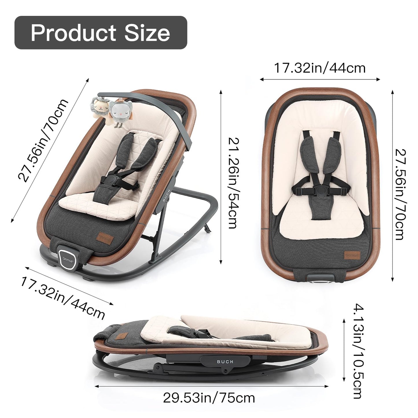 2-in-1 Baby Bouncer Seat Portable Rocker with 3 Positions