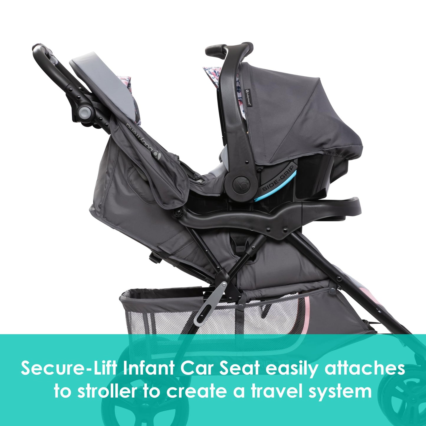 Baby Trend EZ Ride Travel System With EZ Lift Infant Car Seat Dash Pink One Hand Fold All Terrain Wheels