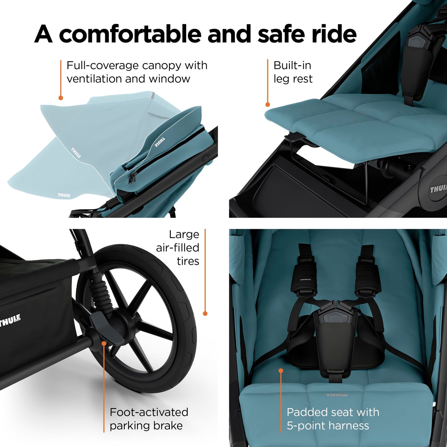 Thule Urban Glide 3 Double All-Terrain Stroller Lightweight With Air-Filled Tires And Suspension
