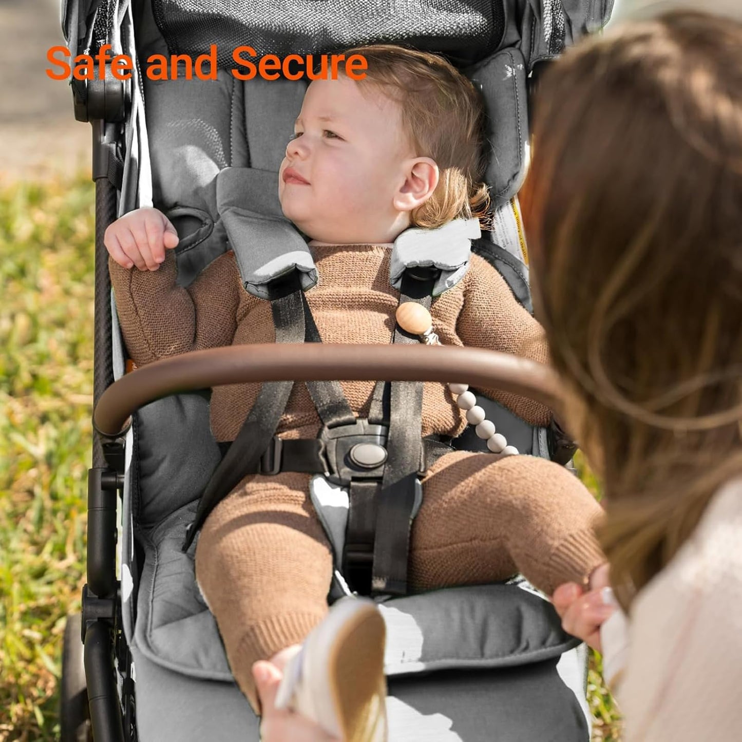 Lightweight MAMAZING Ultra Air baby travel stroller with carbon fiber frame, compact fold, suitable for toddlers, airplane-friendly.