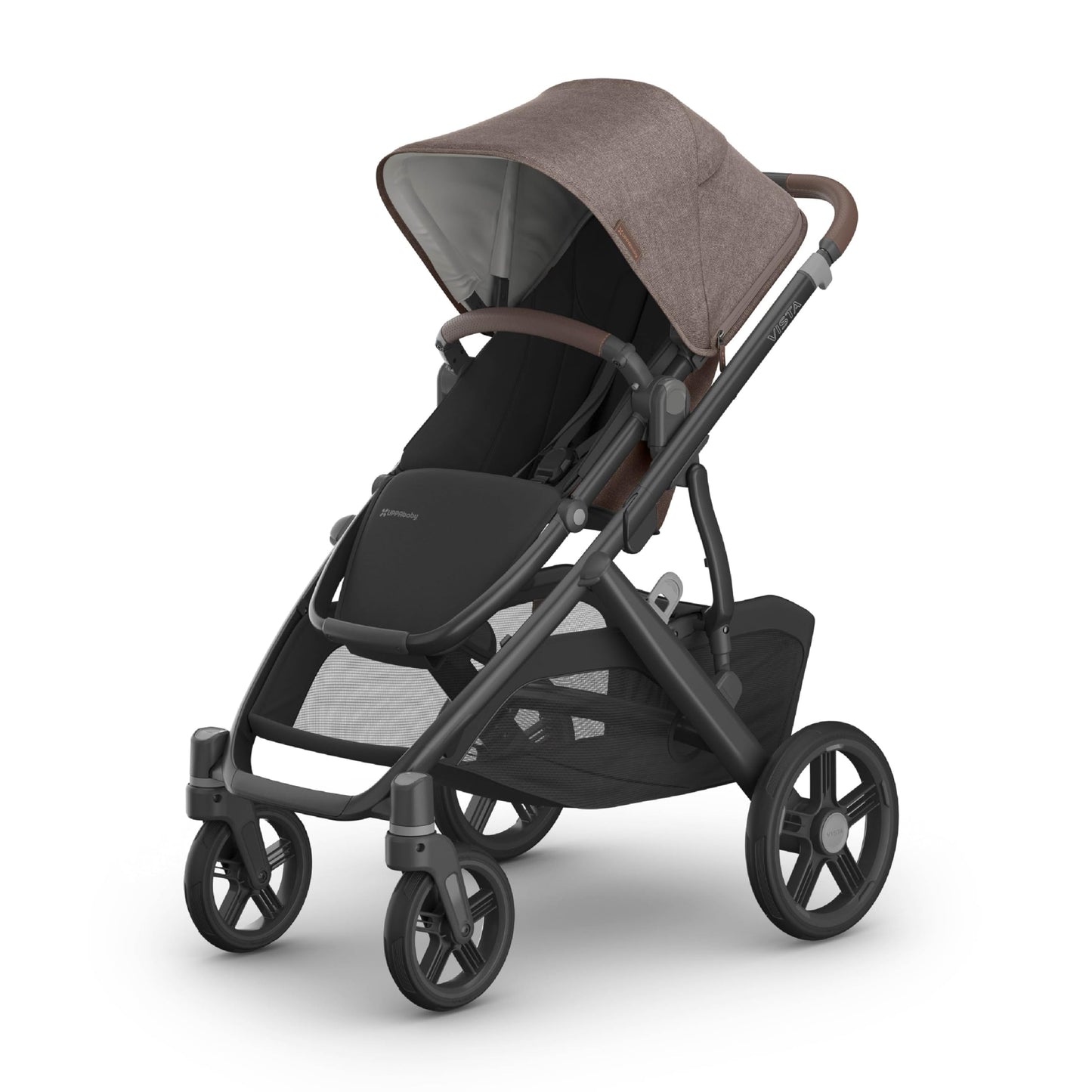 UPPAbaby Vista V3 convertible stroller for baby and toddler, charcoal frame, all-wheel suspension, XL basket, travel system compatible
