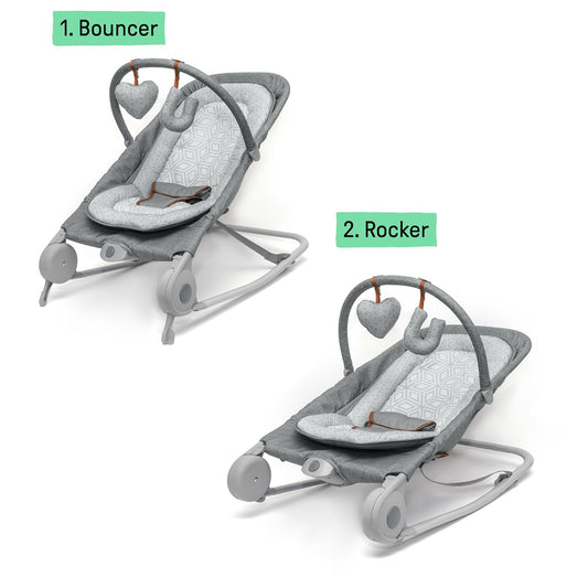 2-in-1 Baby Bouncer & Rocker Duo with Soothing Vibrations