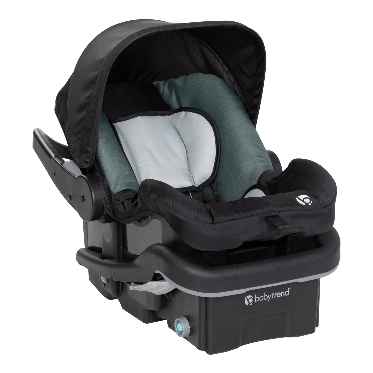 Pink Bamboo Baby Trend Passport cargo stroller with EZ-Lift Plus infant car seat, featuring a sturdy frame and comfortable seating.