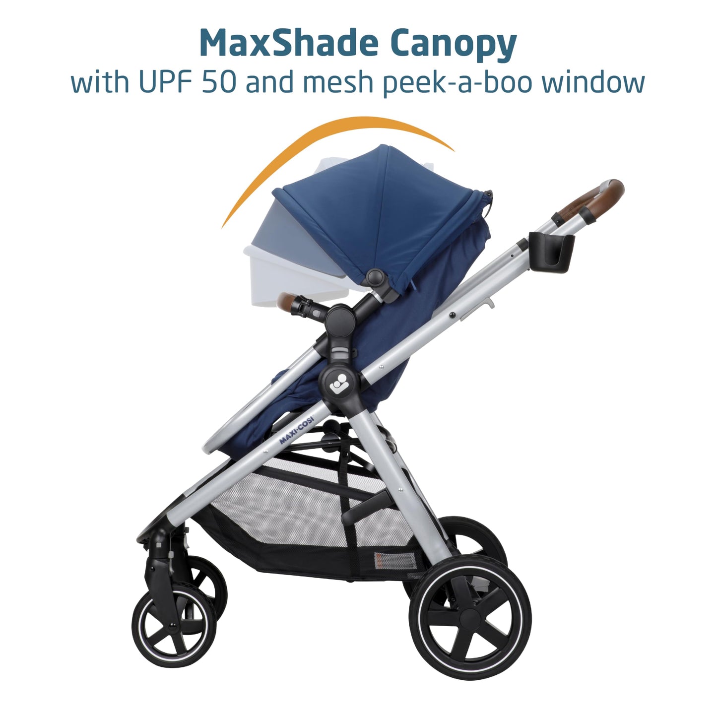 Maxi-Cosi Zelia Luxe 5-in-1 modular travel system with stroller, car seat, and adjustable components for versatile baby travel.
