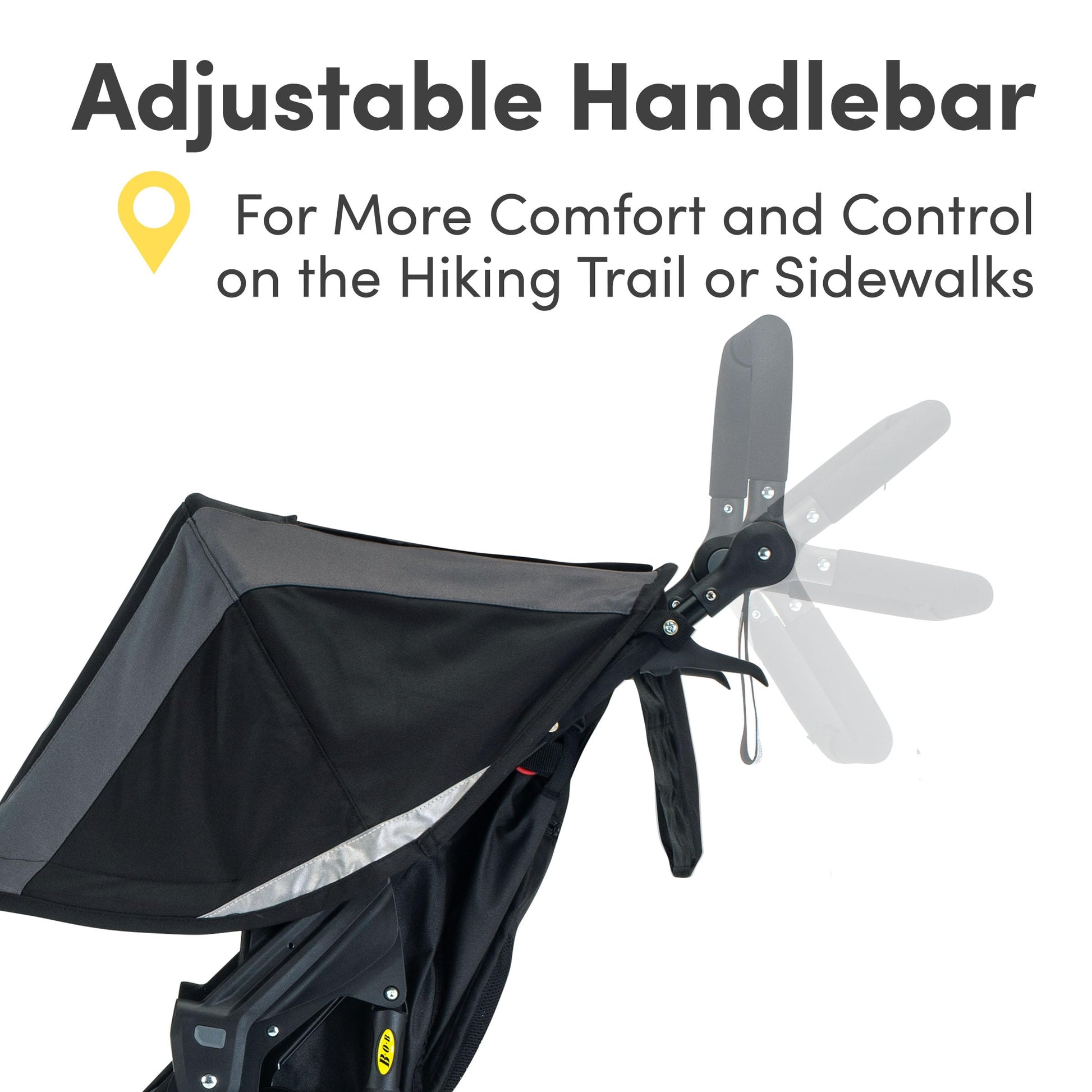 My Store BOB Gear Revolution Flex 3.0 Duallie jogging stroller in graphite black with adjustable seats and sturdy tires.