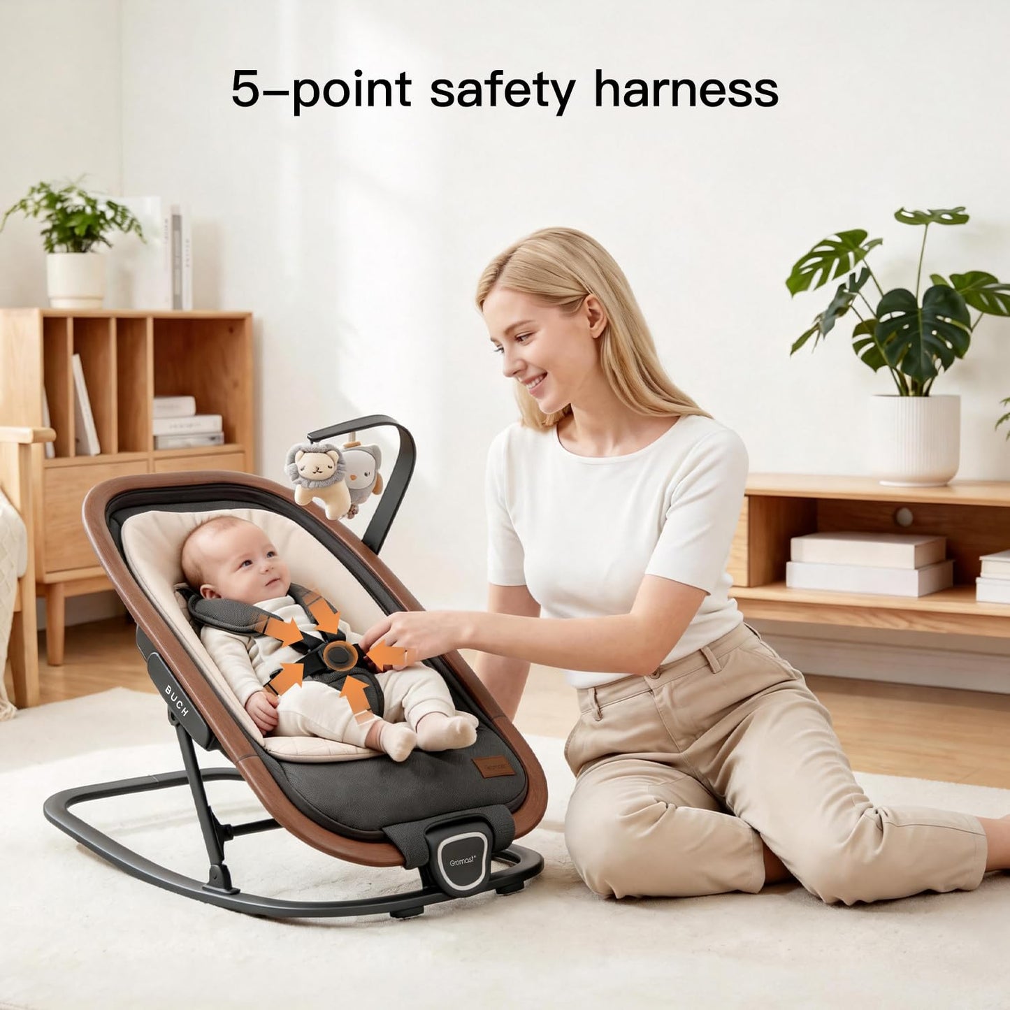 2-in-1 Baby Bouncer Seat Portable Rocker with 3 Positions