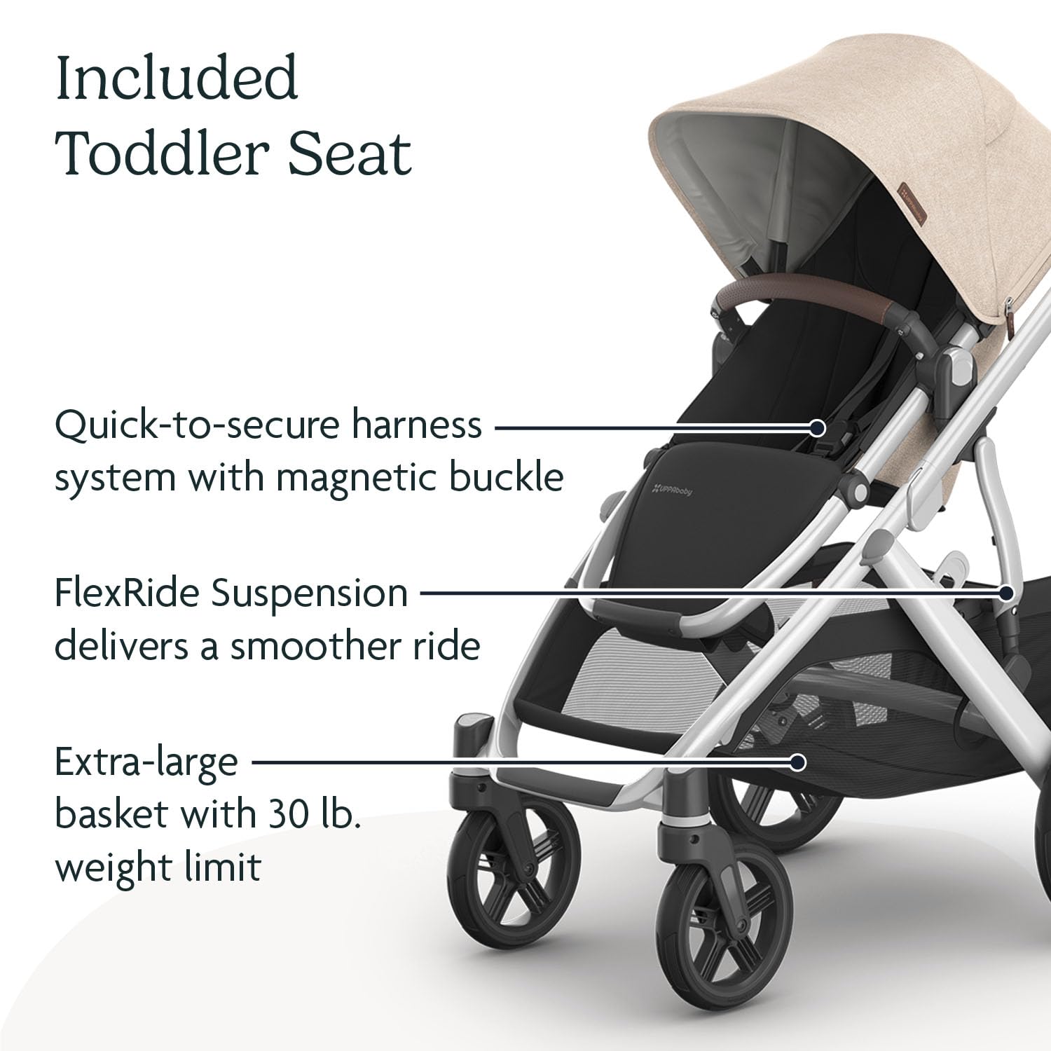 UPPAbaby Vista V3 stroller for baby and toddler, charcoal frame, all-wheel suspension, XL basket, 30+ configurations, travel system compatible