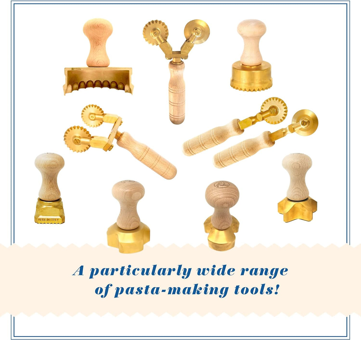 LA GONDOLA Brass & Wood Wheel Cutter - Pasta Making Tool for Home and Business | Italy Made Pasta Cutting Tool | Ravioli Cutter — image 5