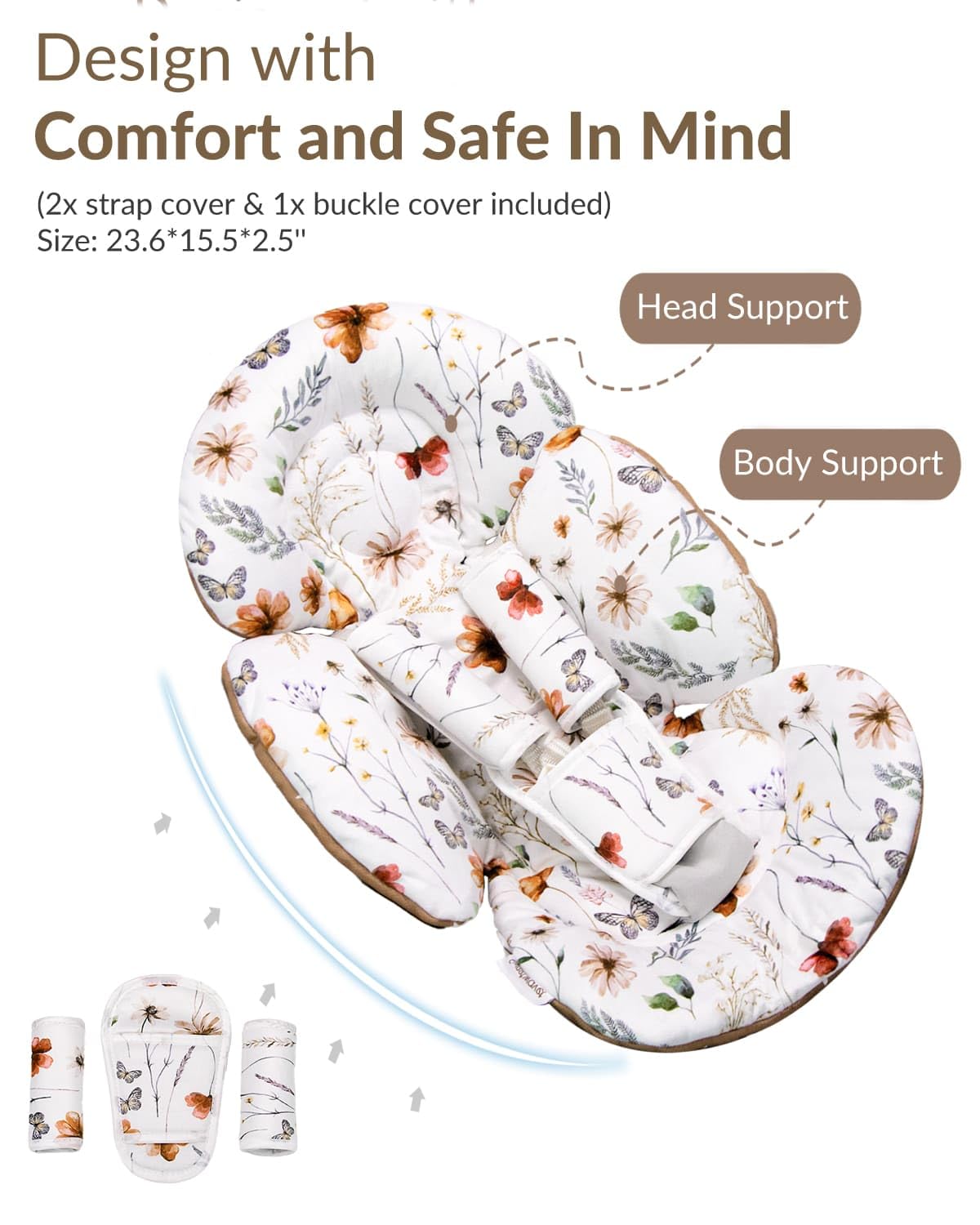 WUY-02B Newborn Infant Car Seat and Swing Insert Head Body Support