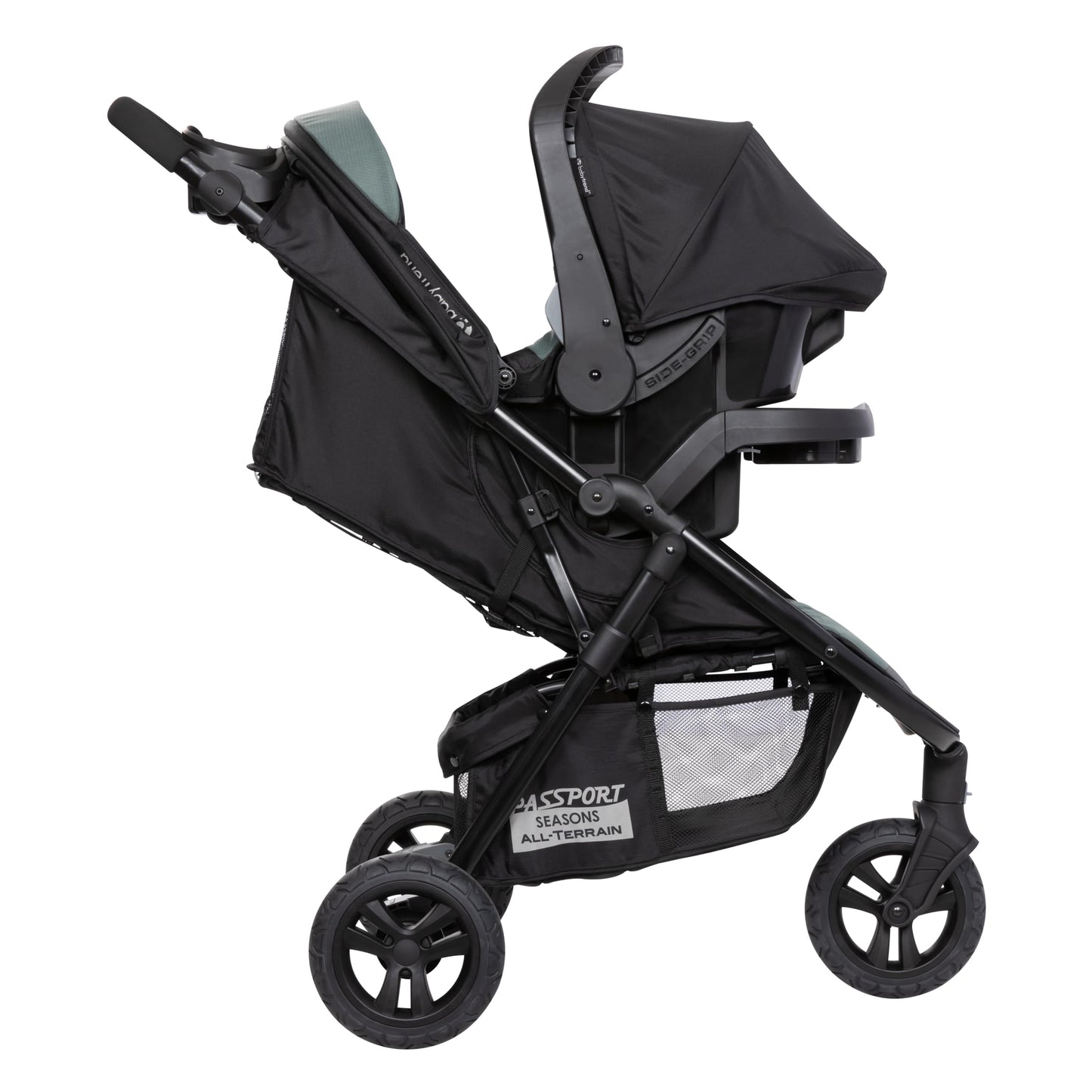 Baby Trend Passport cargo stroller with pink bamboo pattern and EZ-Lift™ Plus infant car seat for travel and everyday use