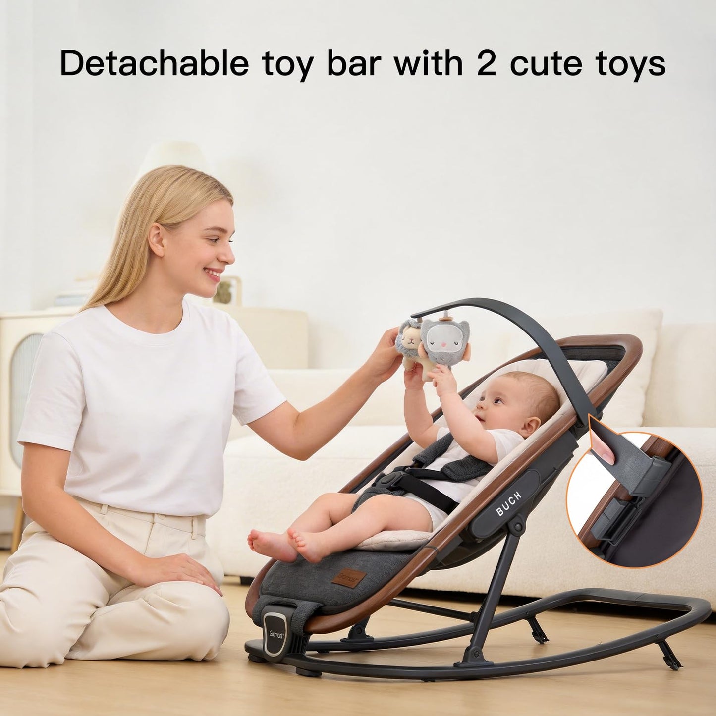 2-in-1 Baby Bouncer Seat Portable Rocker with 3 Positions