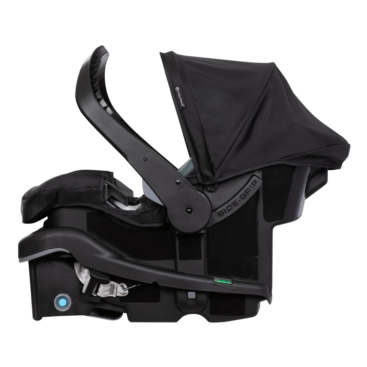 Baby Trend Passport cargo stroller with pink bamboo fabric, EZ-Lift infant car seat attached, suitable for travel and everyday use.