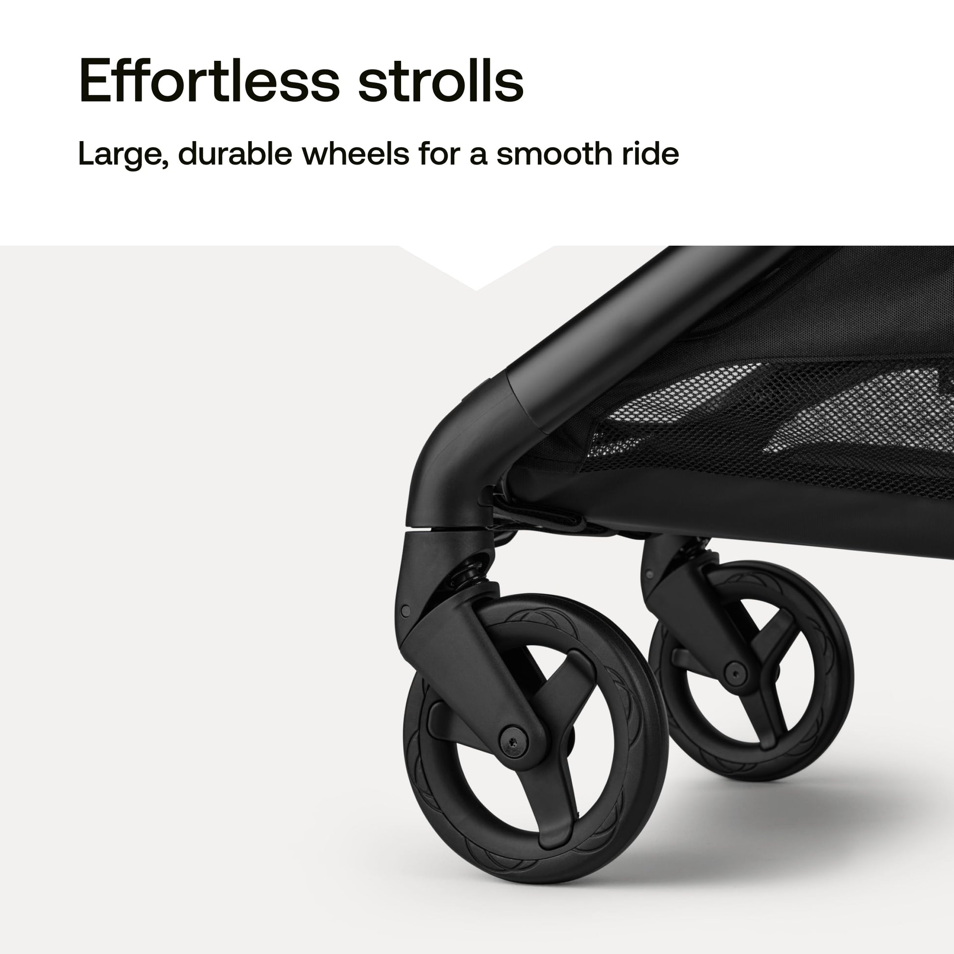 Bugaboo Butterfly 2 travel stroller in black, ultra-compact lightweight design, one-second fold, airplane-friendly for easy travel.