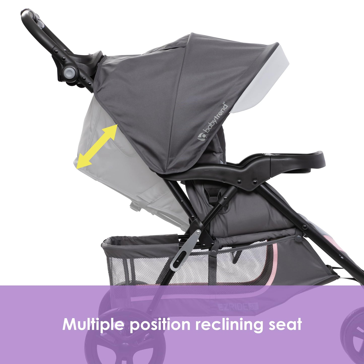 Baby Trend EZ Ride Travel System With EZ Lift Infant Car Seat Dash Pink One Hand Fold All Terrain Wheels