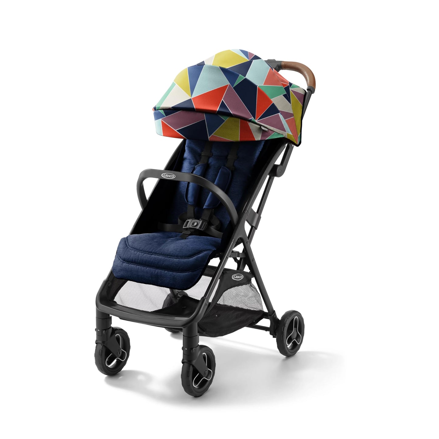 Graco Ready2Jet compact stroller with automatic fold, overhead-friendly design, in Kingston color, suitable for travel and everyday use.