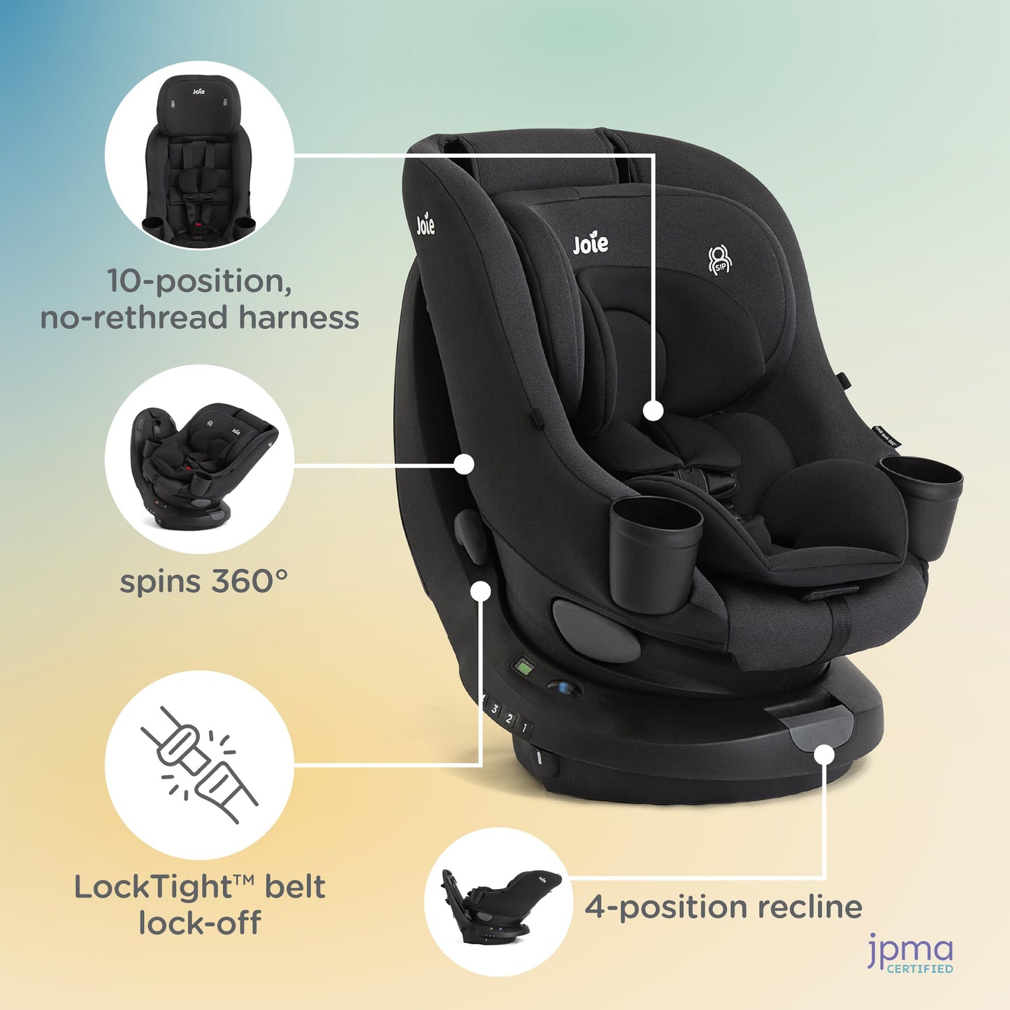 Joie Chili Spin 360 Car Seat 360 Rotation For Easy Transitions