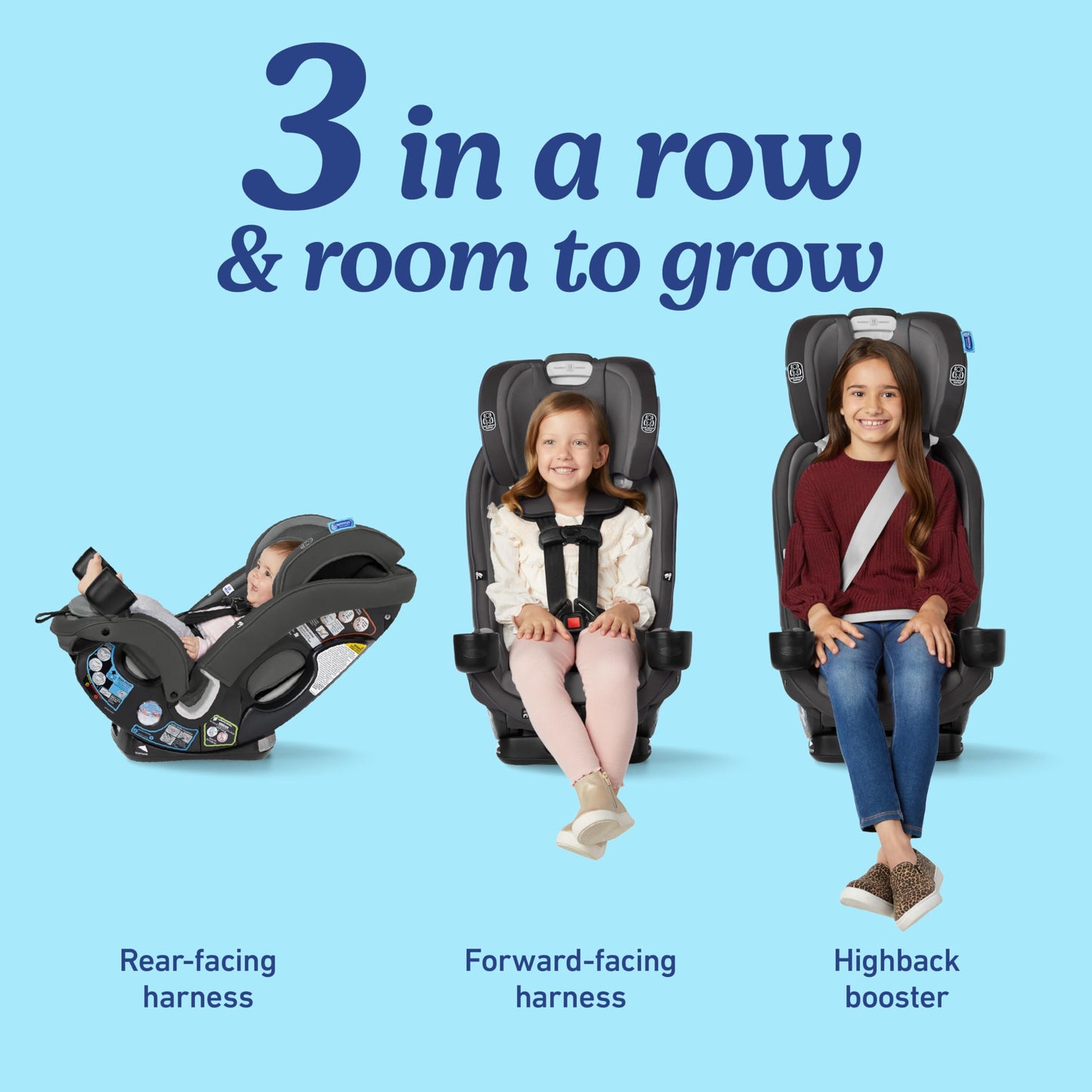Graco Slimfit 3 In 1 Convertible Car Seat Ultra Space Saving Design For Rear And Forward Facing