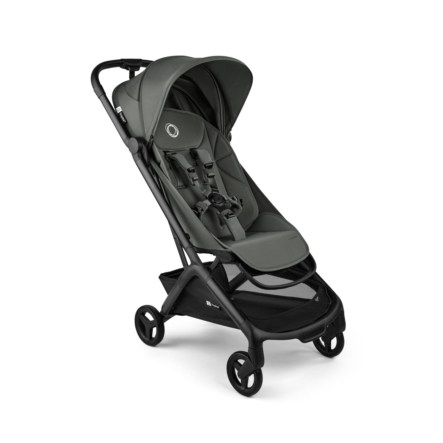 Black Bugaboo Butterfly 2 travel stroller, ultra-compact lightweight design with one-second fold, airplane-friendly and easy to transport