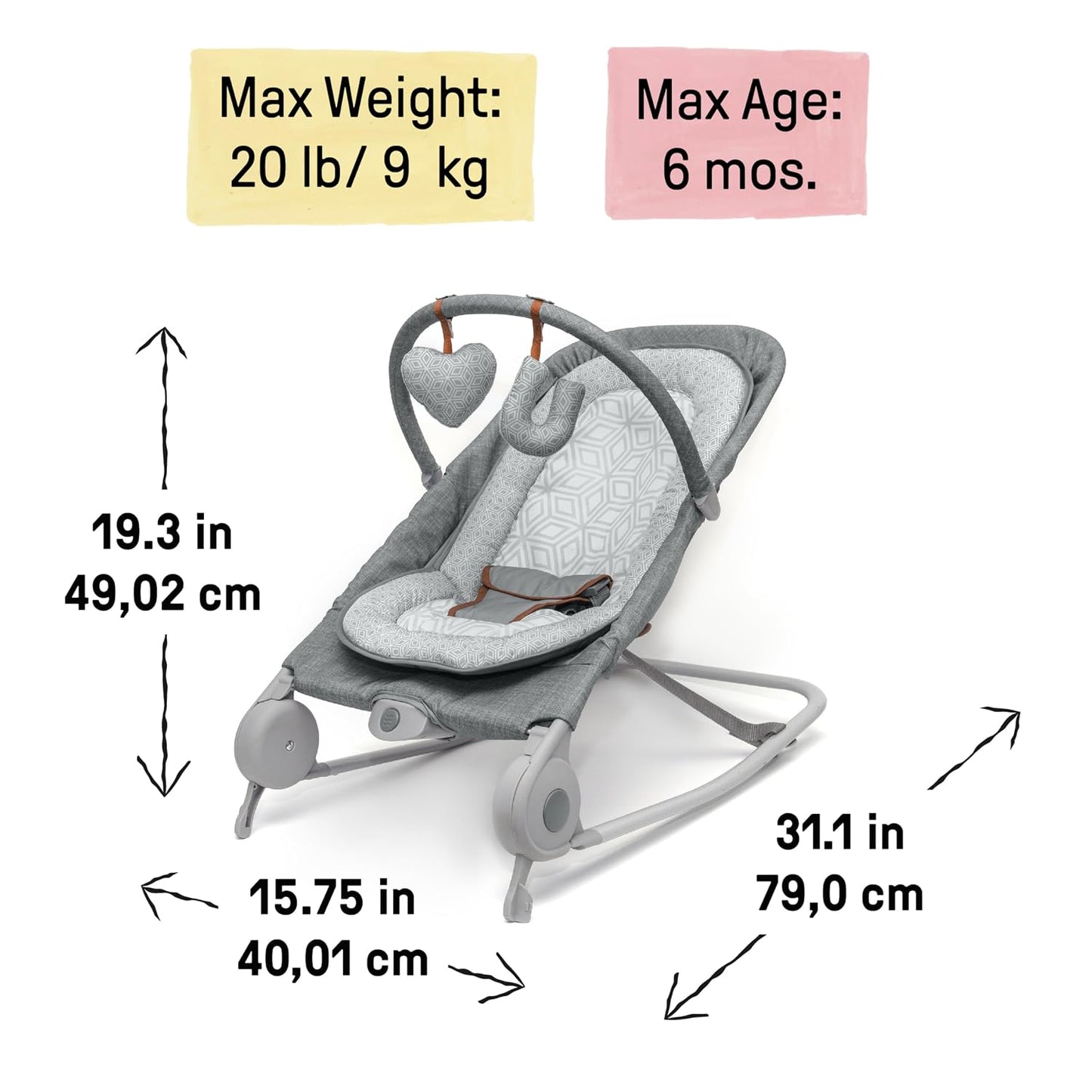 2-in-1 Baby Bouncer & Rocker Duo with Soothing Vibrations