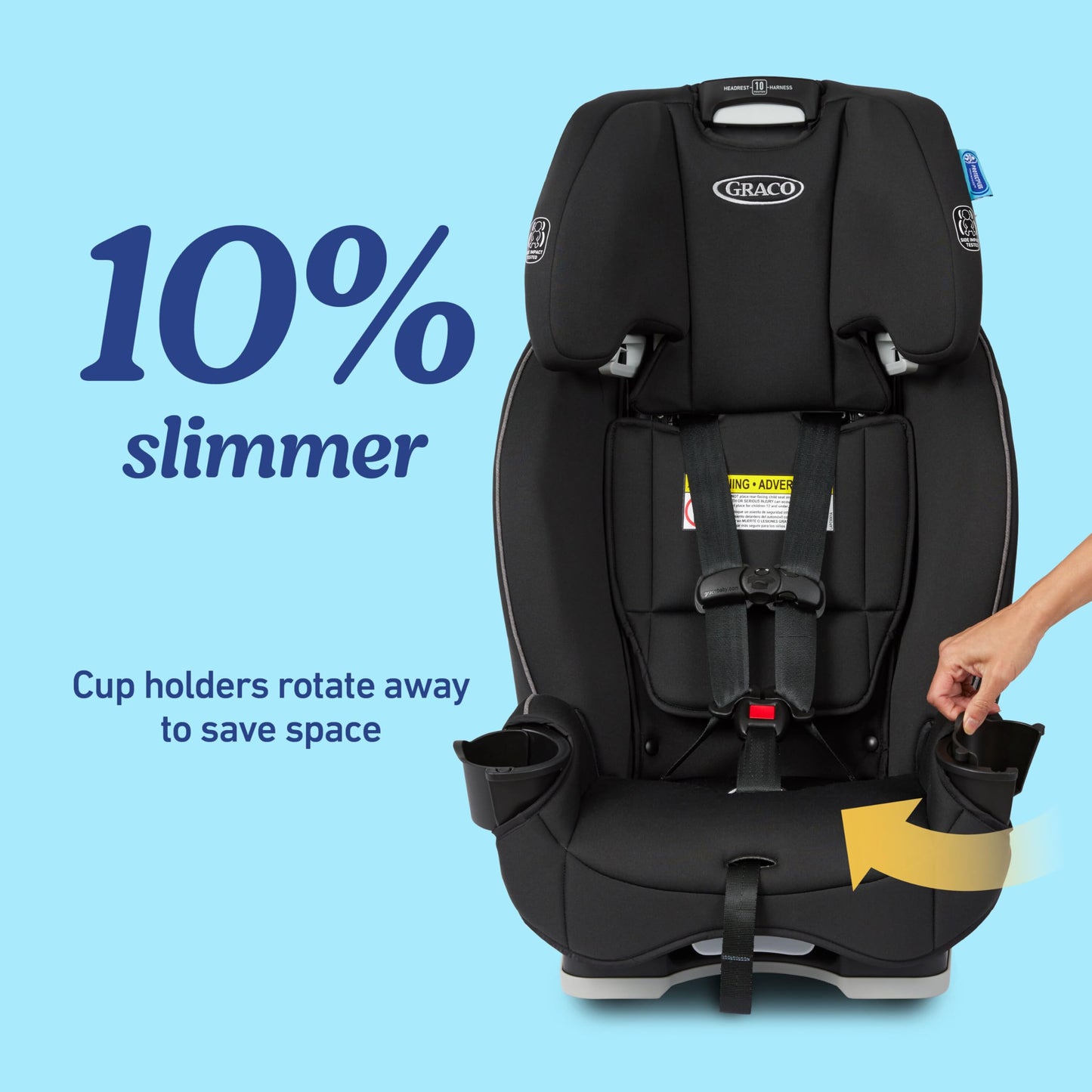 Graco Slimfit 3 In 1 Convertible Car Seat Ultra Space Saving Design For Rear And Forward Facing