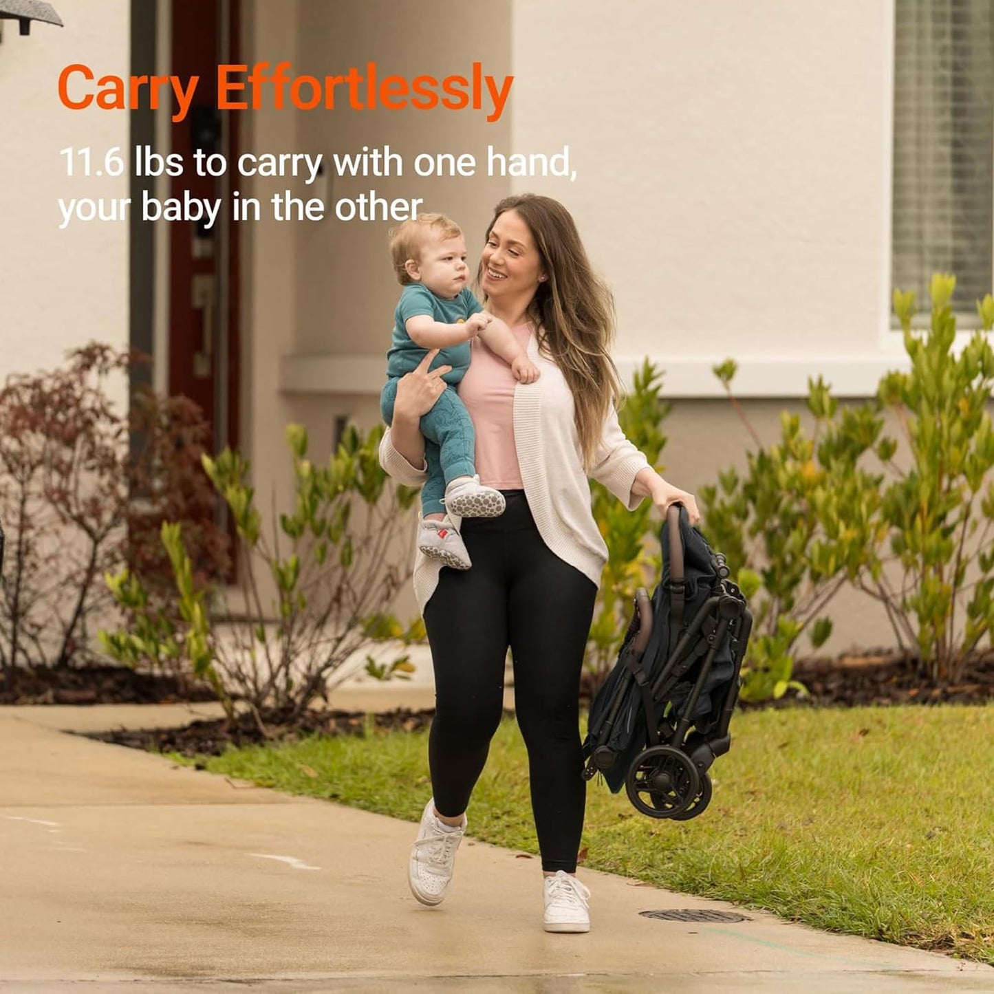 Lightweight MAMAZING Ultra Air baby travel stroller with carbon fiber frame, compact, one-handed fold, suitable for toddlers, airplane-friendly