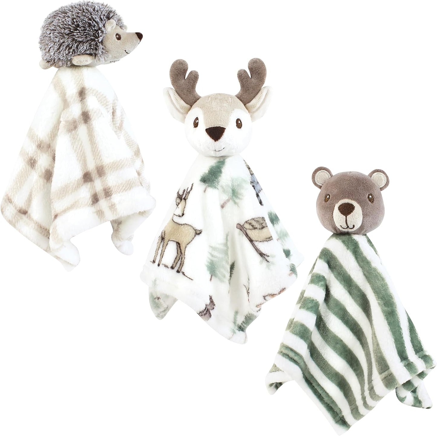 17800 Unisex Baby Animal Face Plush Security Blanket 35.6 x 35.6 cm