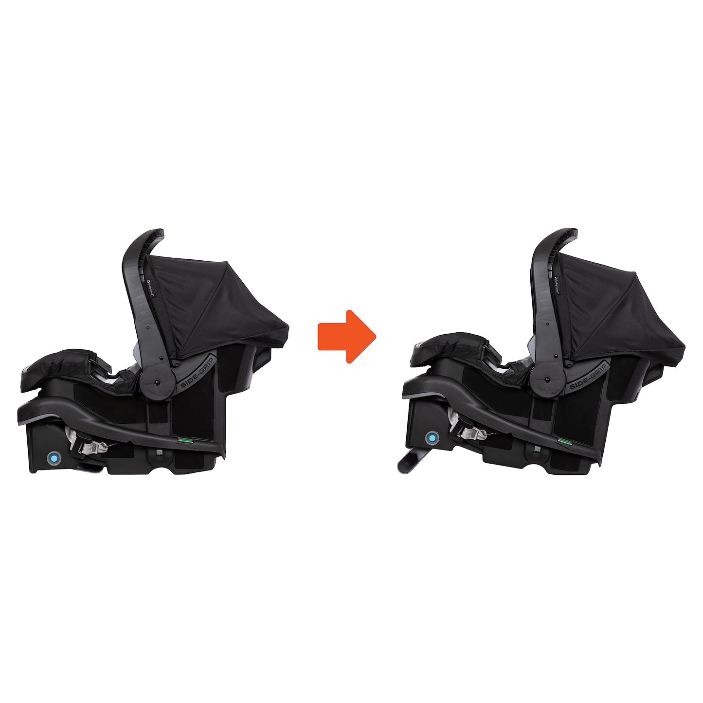 Baby Trend Passport Switch 6-in-1 travel stroller with EZ-Lift Plus infant car seat in dash black, showing the modular design and sturdy frame.