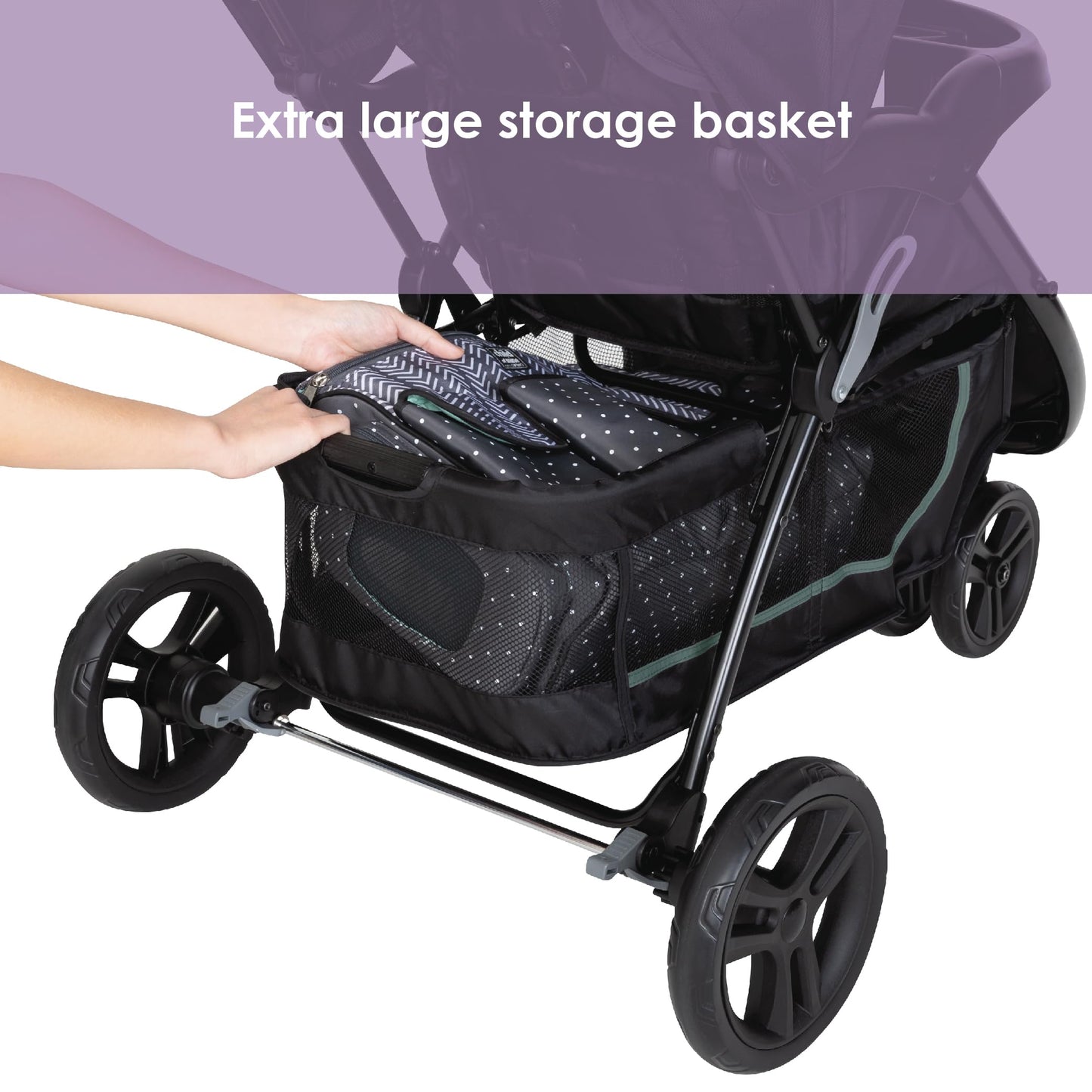 Baby Trend EZ Ride Travel System With EZ Lift Infant Car Seat Dash Pink One Hand Fold All Terrain Wheels