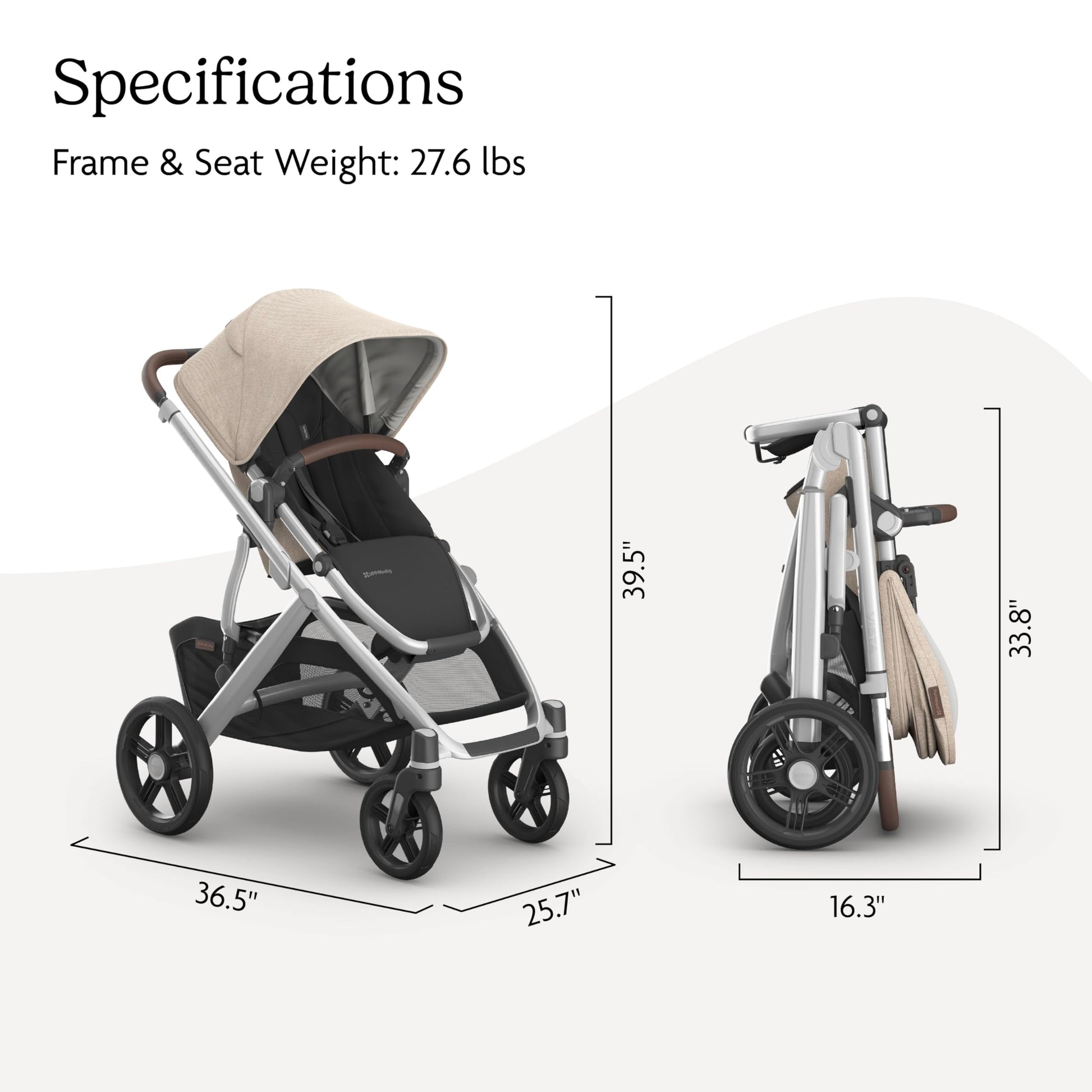 UPPAbaby Vista V3 convertible stroller for baby and toddler, charcoal frame, all-wheel suspension, XL basket, travel system compatible.