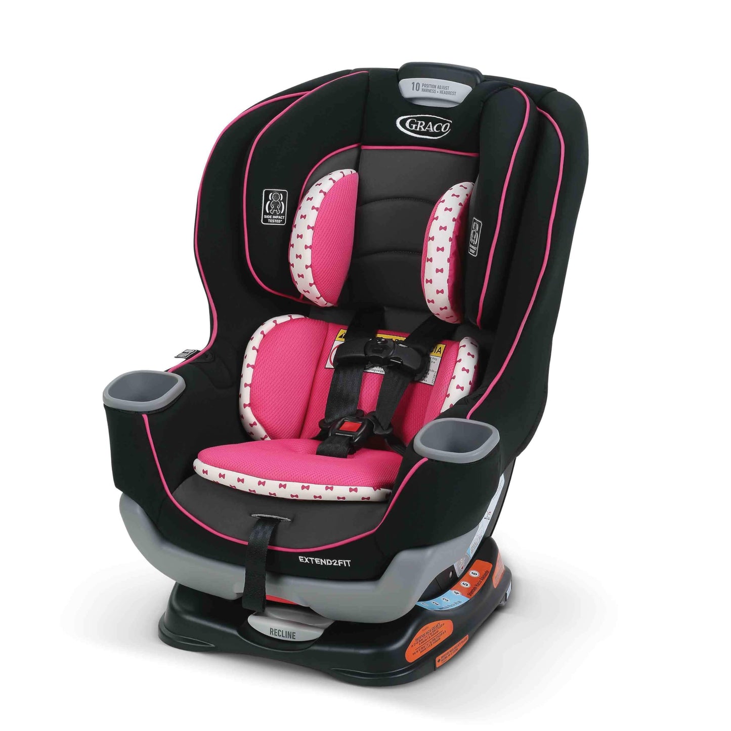 Graco Extend2Fit convertible baby car seat in Gotham color, rear and forward facing with adjustable extension panel for extra legroom