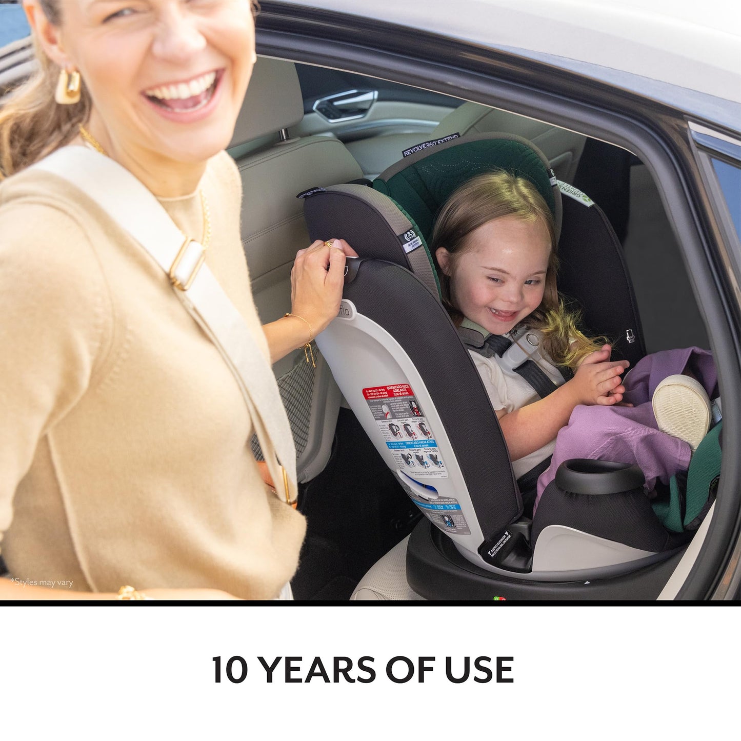 Evenflo Revolve360 Extend Rotational All In One Convertible Car Seat with 360 Degree Rotation and Extended Rear Facing