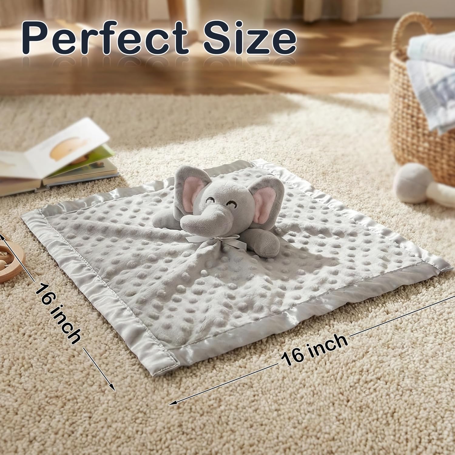 AFJ4 Super Soft Minky Security Blanket Unisex 40.6 x 40.6 cm