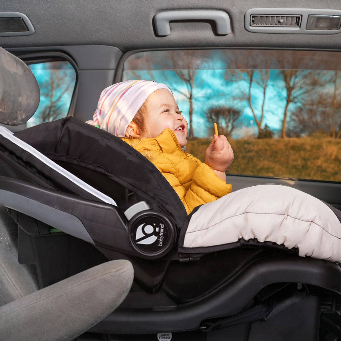 Baby Trend infant and toddler double stroller and car seat combo in Stormy, lightweight and portable tandem travel system with car seat.