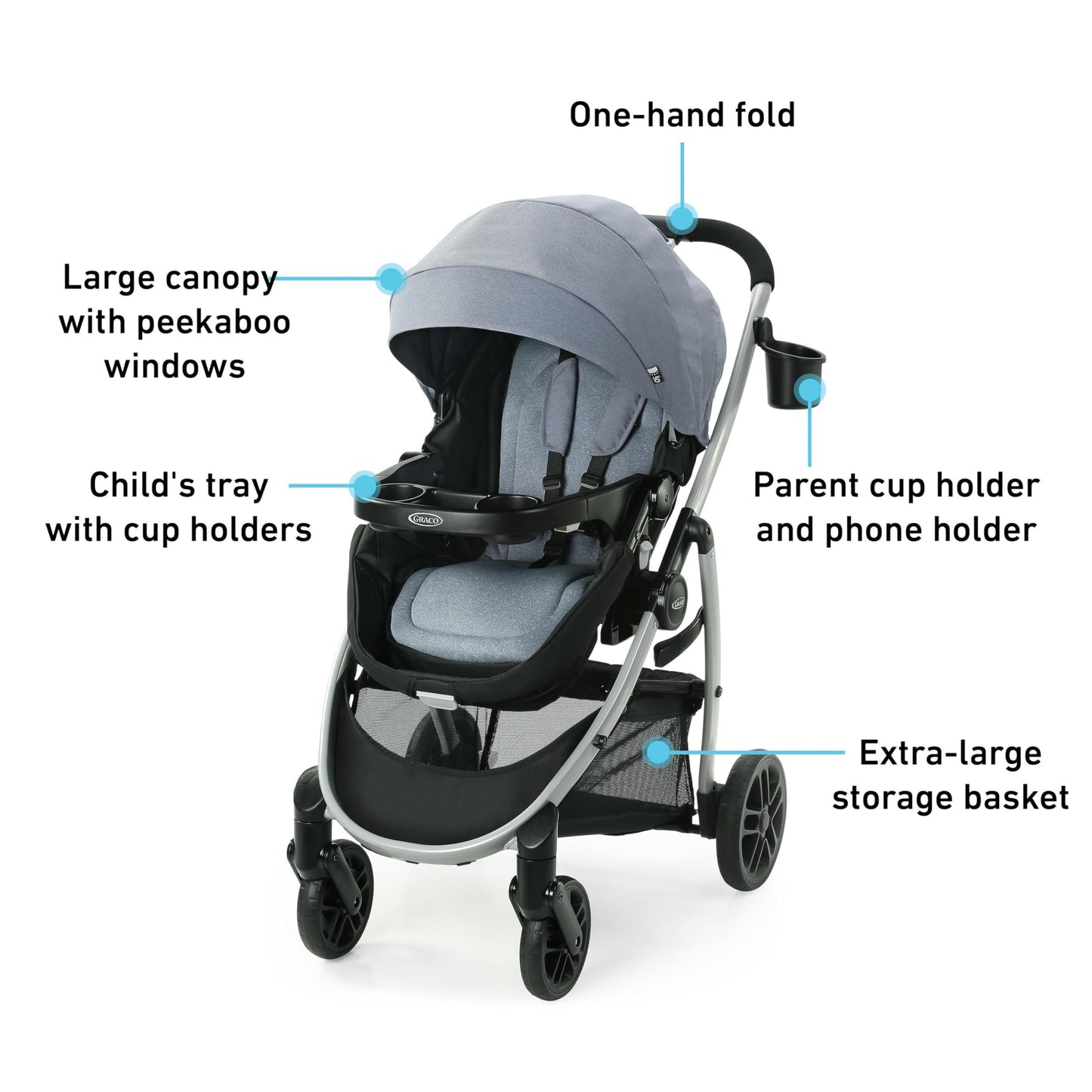 My Store Graco Modes Pramette travel system with infant car seat and toddler stroller, includes SnugRide 35 car seat in Ellington color.